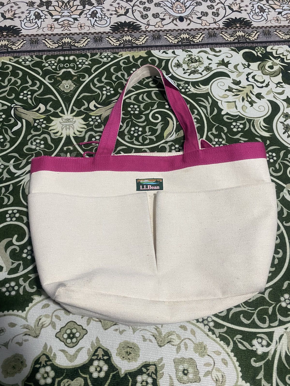 L.L. Bean × Vintage Vintage Tote Bag L.L Bean white Pink Size ONE SIZE - 2 Thumbnail