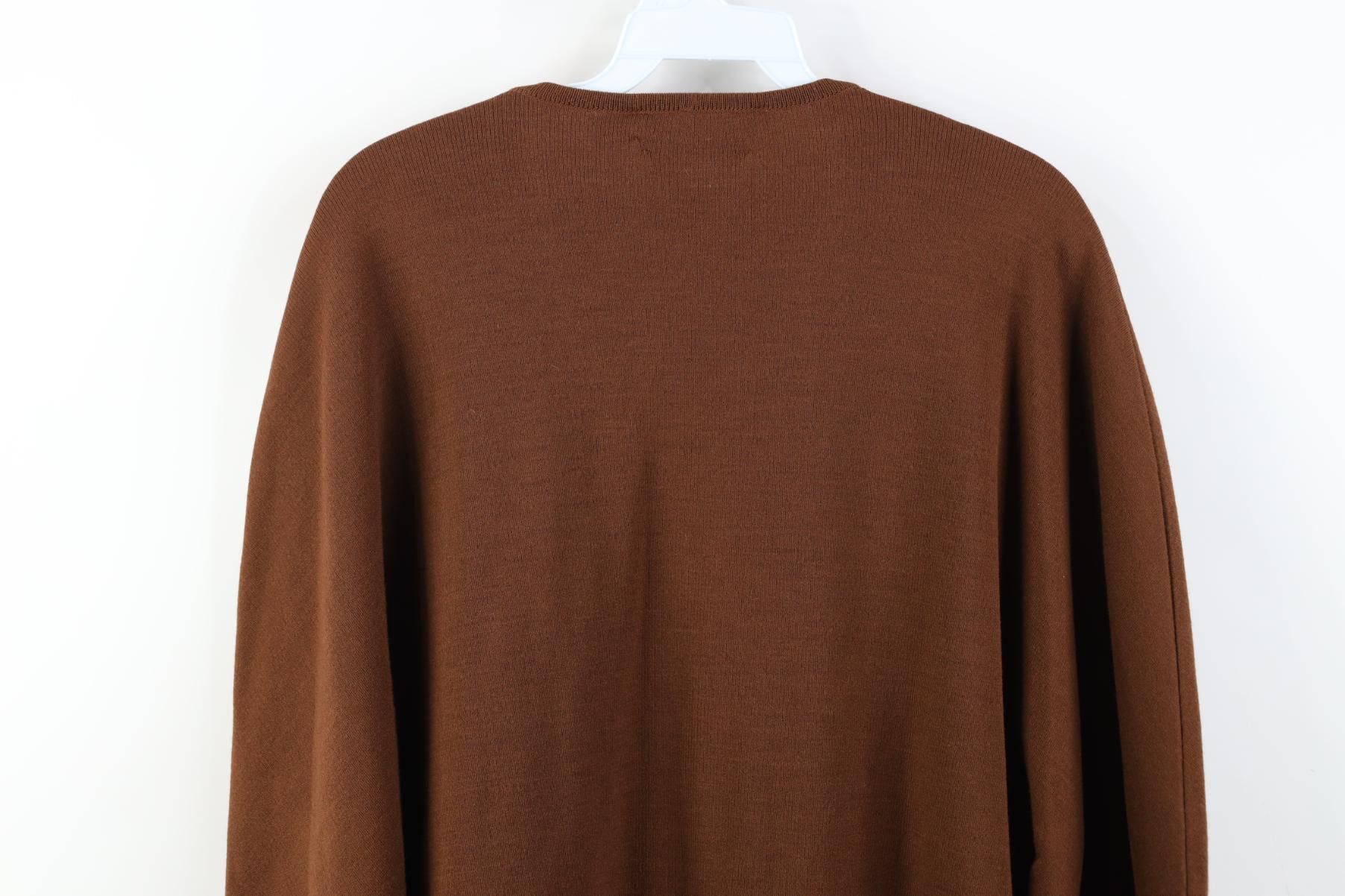 Vintage Vintage 70s Streetwear Wool Knit V-Neck Sweater Brown USA Size US L / EU 52-54 / 3 - 9 Thumbnail