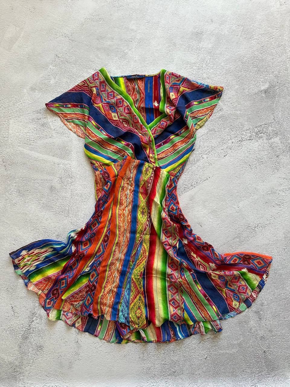 Polo Ralph Lauren Rare! Polo Ralph Lauren Drees Multicolored Silk Asymmetric Size M / US 6-8 / IT 42-44 - 1 Thumbnail