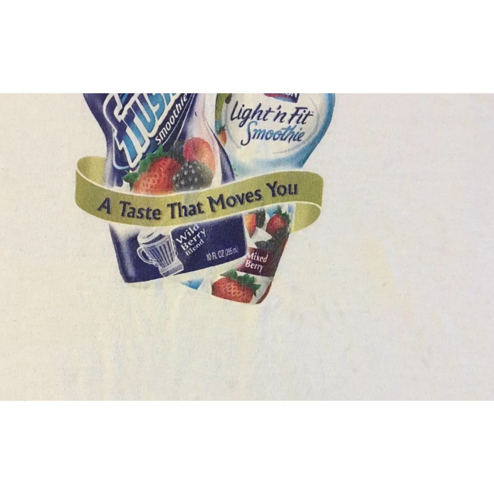 Vintage VINTAGE Dannon Frusion Smoothie Faded Promo Shirt XL White 90s Grunge Drink Promo Shirt Mens XL Size US XL / EU 56 / 4 - 6 Thumbnail