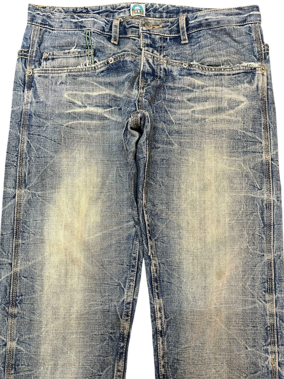 Beauty Beast × Le Grande Bleu (L.G.B.) Vintage Vie Emu Honeycomb Faded Denim Size US 33 - 2 Thumbnail