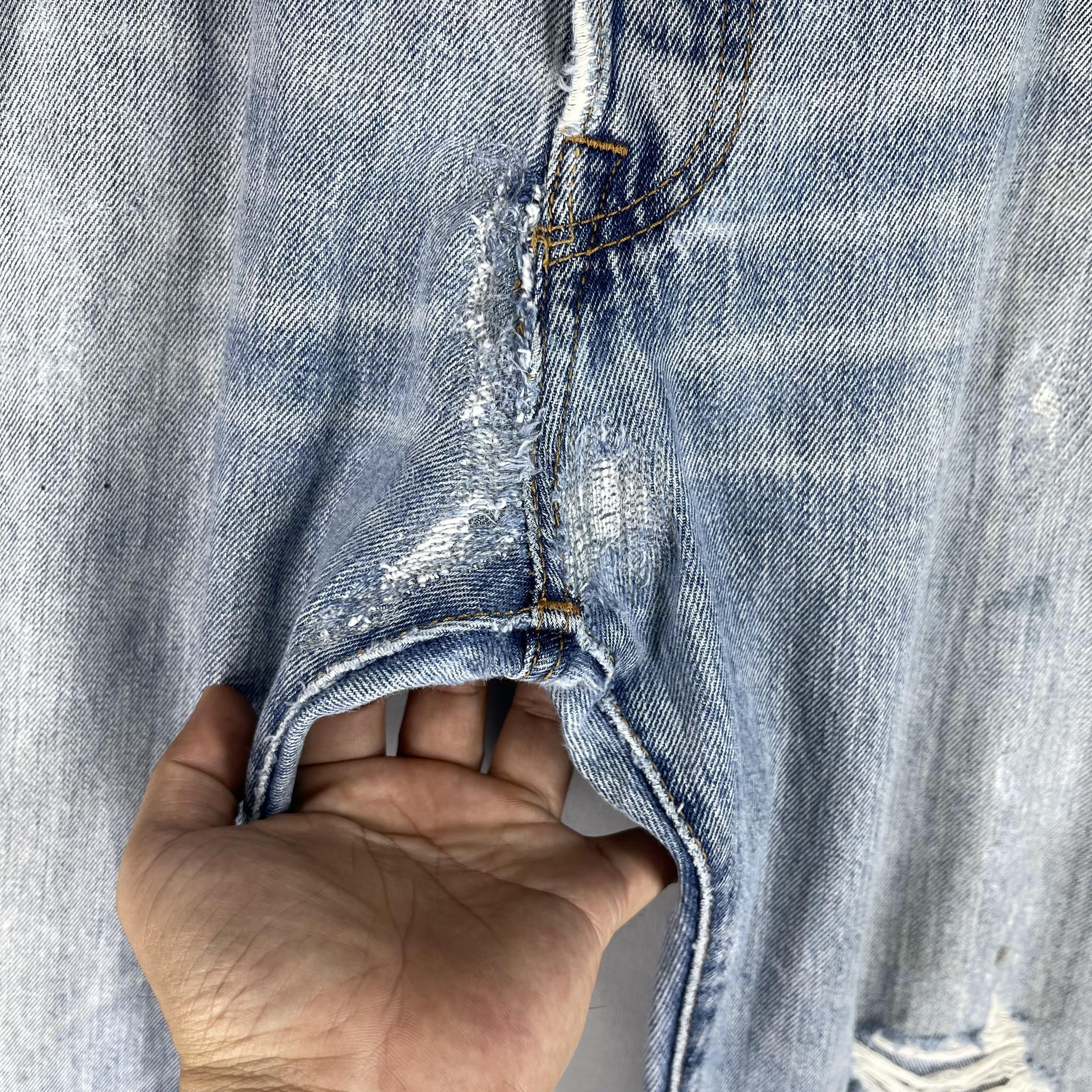 Levi's × Vintage Size 35 Vintage Levis 501 Distressed Reinforced Jeans Size US 35 - 4 Thumbnail