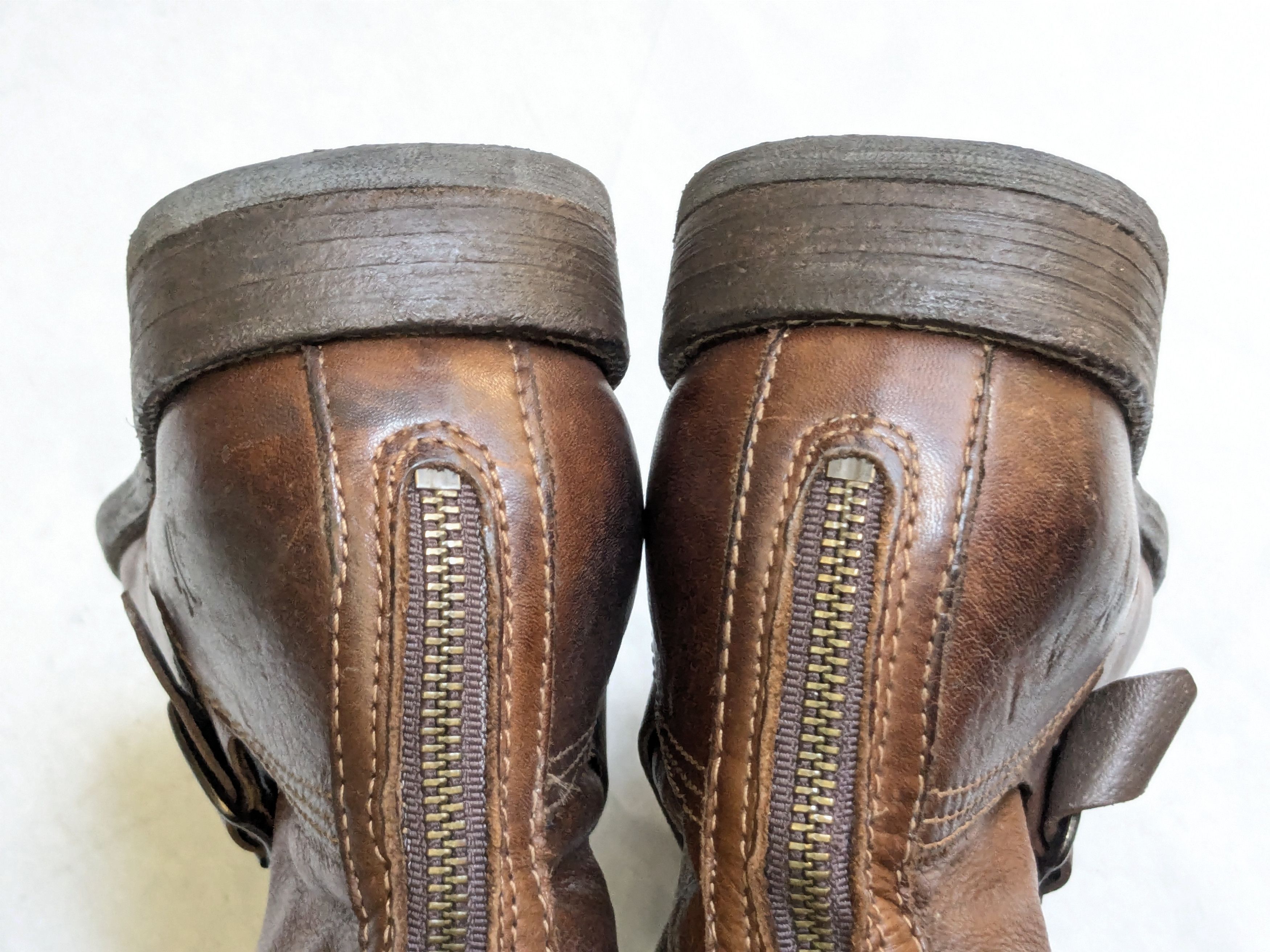 Frye Frye Engineer Boots Brown 12 D Leather Buckle Strap Size US 12 / EU 45 - 20 Thumbnail