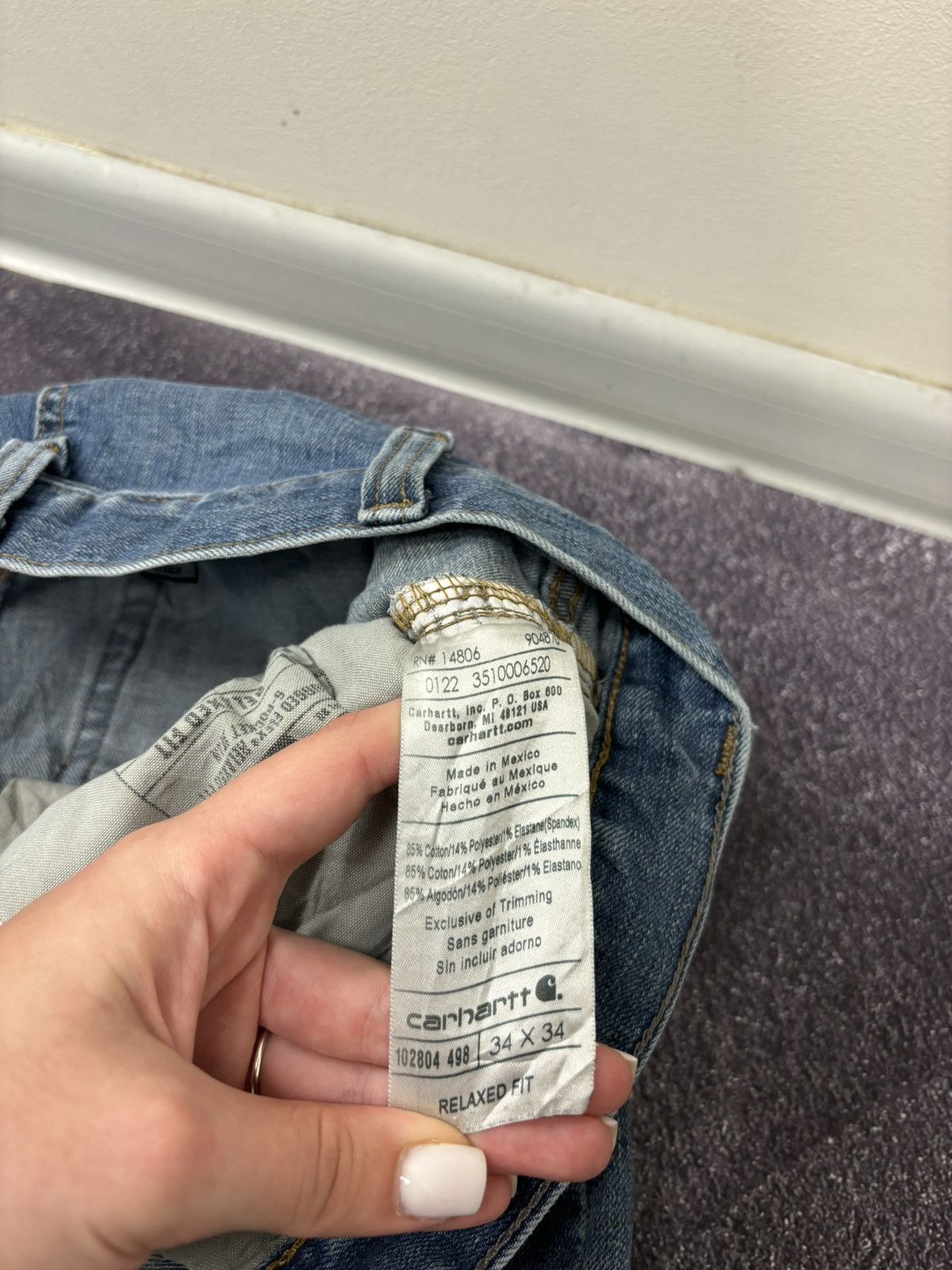 Carhartt Vintage Carhartt Relaxed Fit Workwear Faded Blue Denim Jeans Size US 34 / EU 50 - 19 Thumbnail