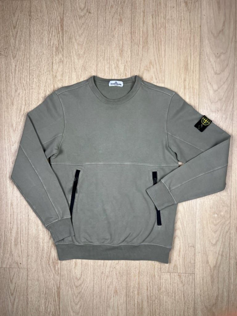 image of Stone Island Crewneck Green in Kaki, Men's (Size Small)