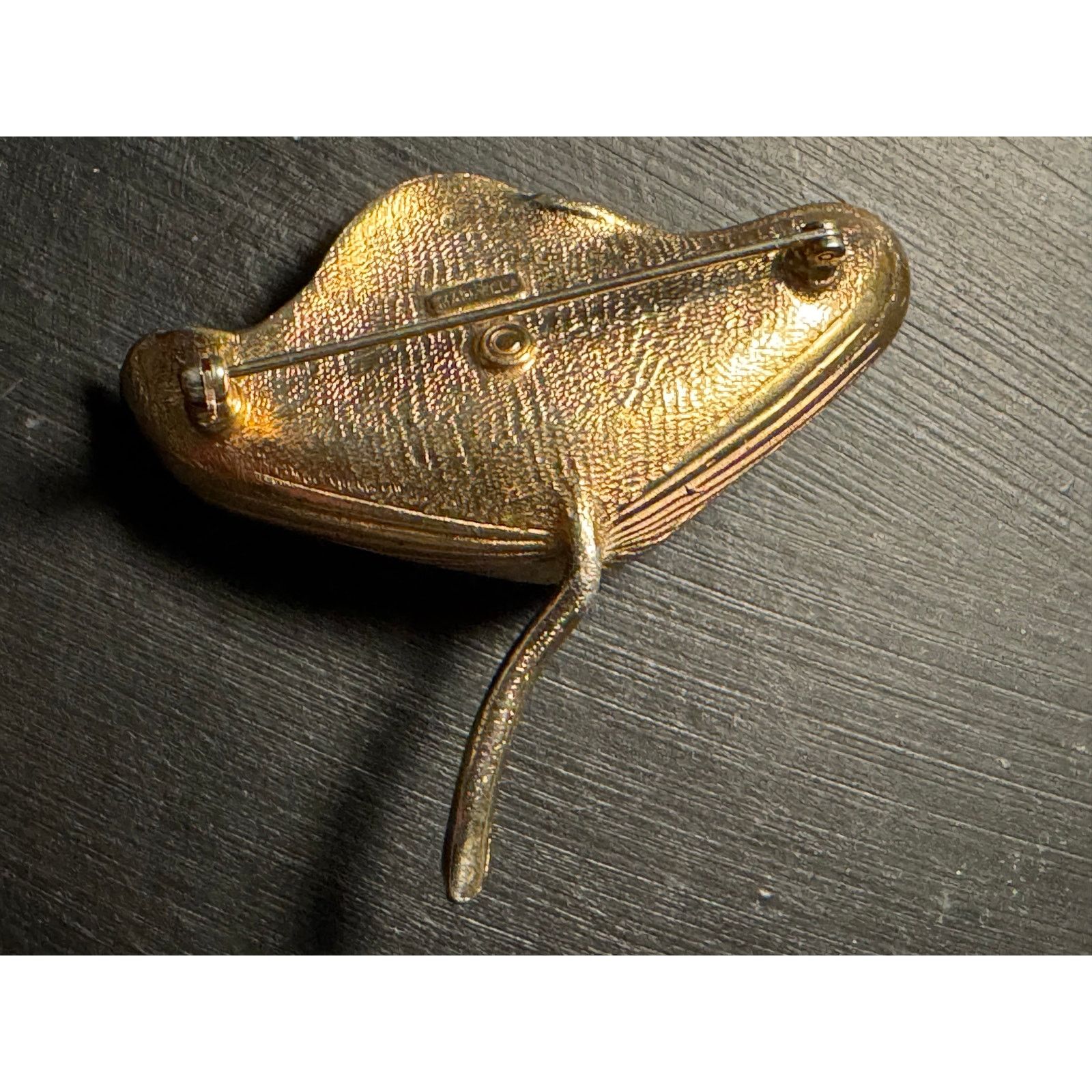 Other Vintage Marvella Gold Tone Brooch Center Pearl Ginkao Leaf Size ONE SIZE - 5 Thumbnail