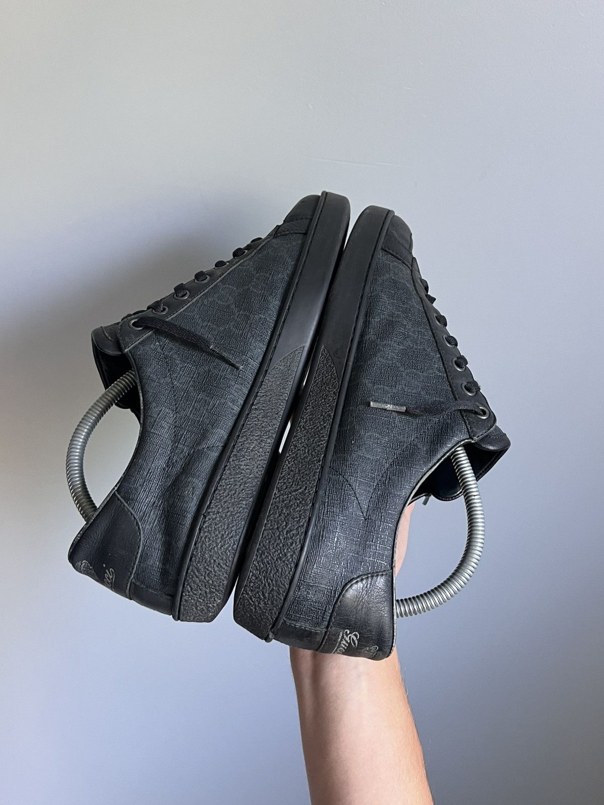 Gucci Gucci Vintage Monogram Graphite GG Leather Sneakers Size US 9.5 / EU 42-43 - 8 Thumbnail