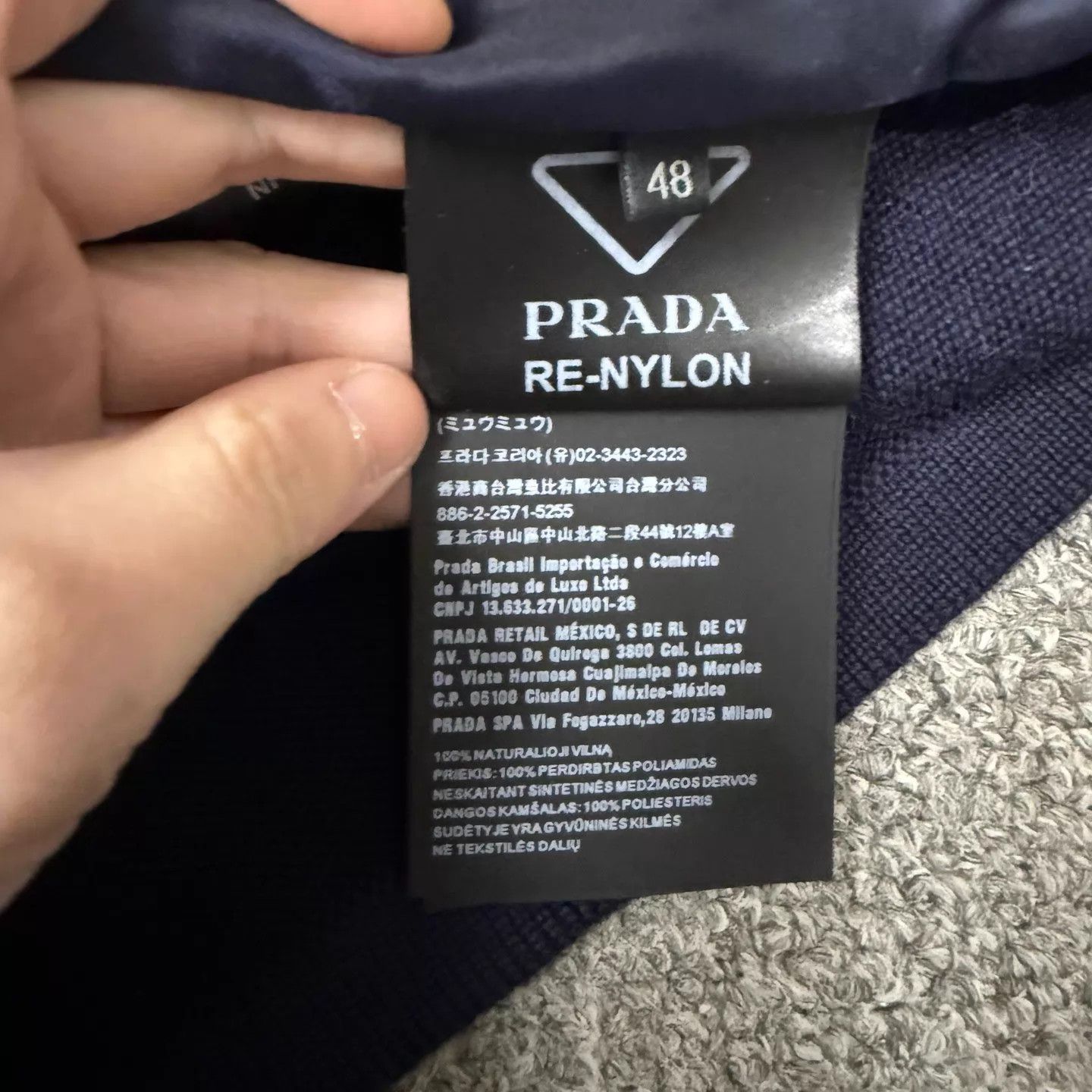 Prada Prada Navy Blue Knit Paneled Tri Logo Jacket 48 99new Size US M / EU 48-50 / 2 - 4 Thumbnail