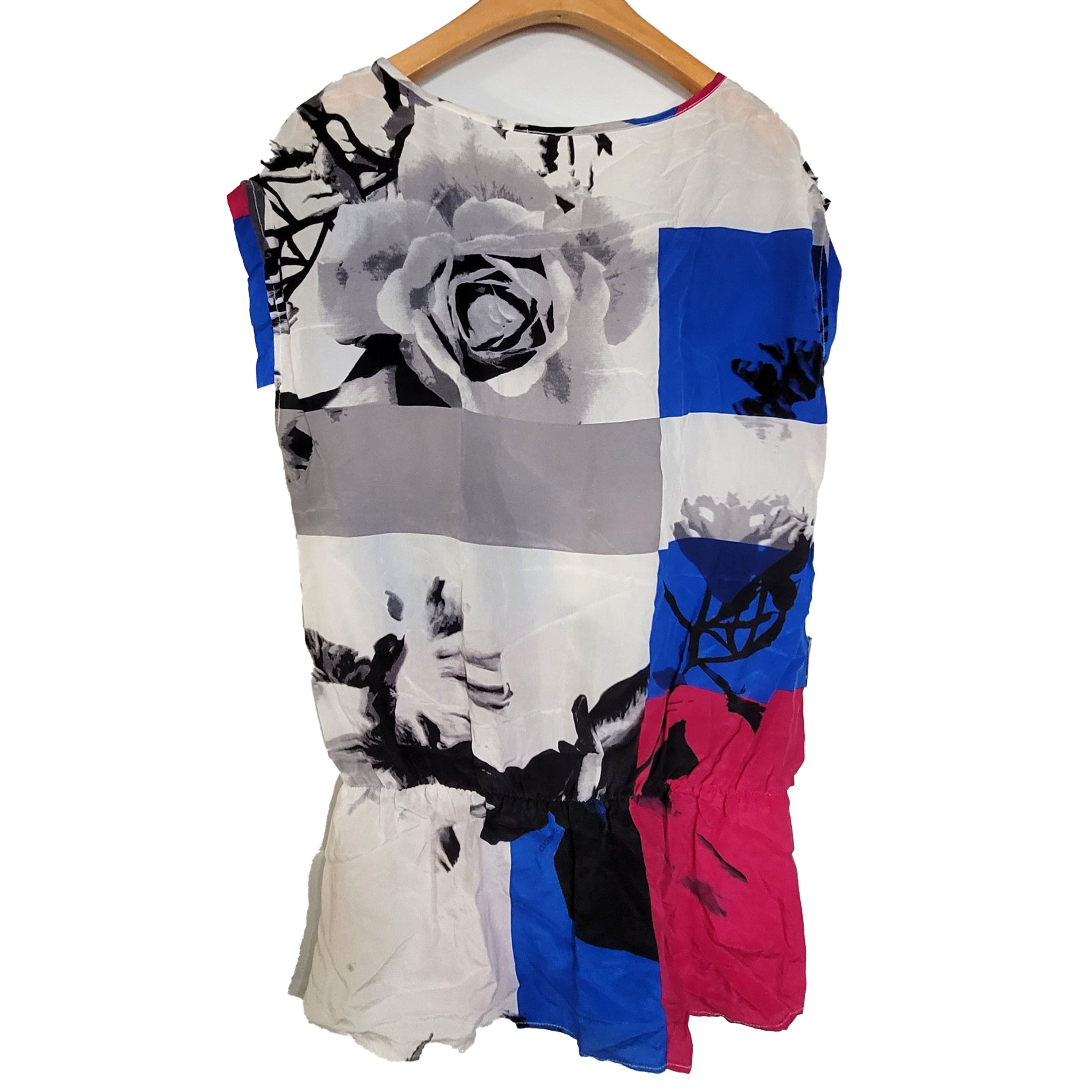 Other Women's 100% Silk Size M Short Sleeve Top Shirt SDK377 Size M / US 6-8 / IT 42-44 - 2 Thumbnail
