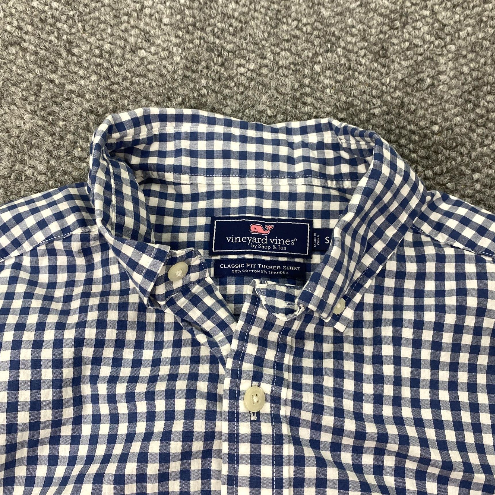 Vineyard Vines Vineyard Vines Shirt Mens Small Blue Gingham Classic Fit Tucker Whale Shirt Size US S / EU 44-46 / 1 - 4 Thumbnail