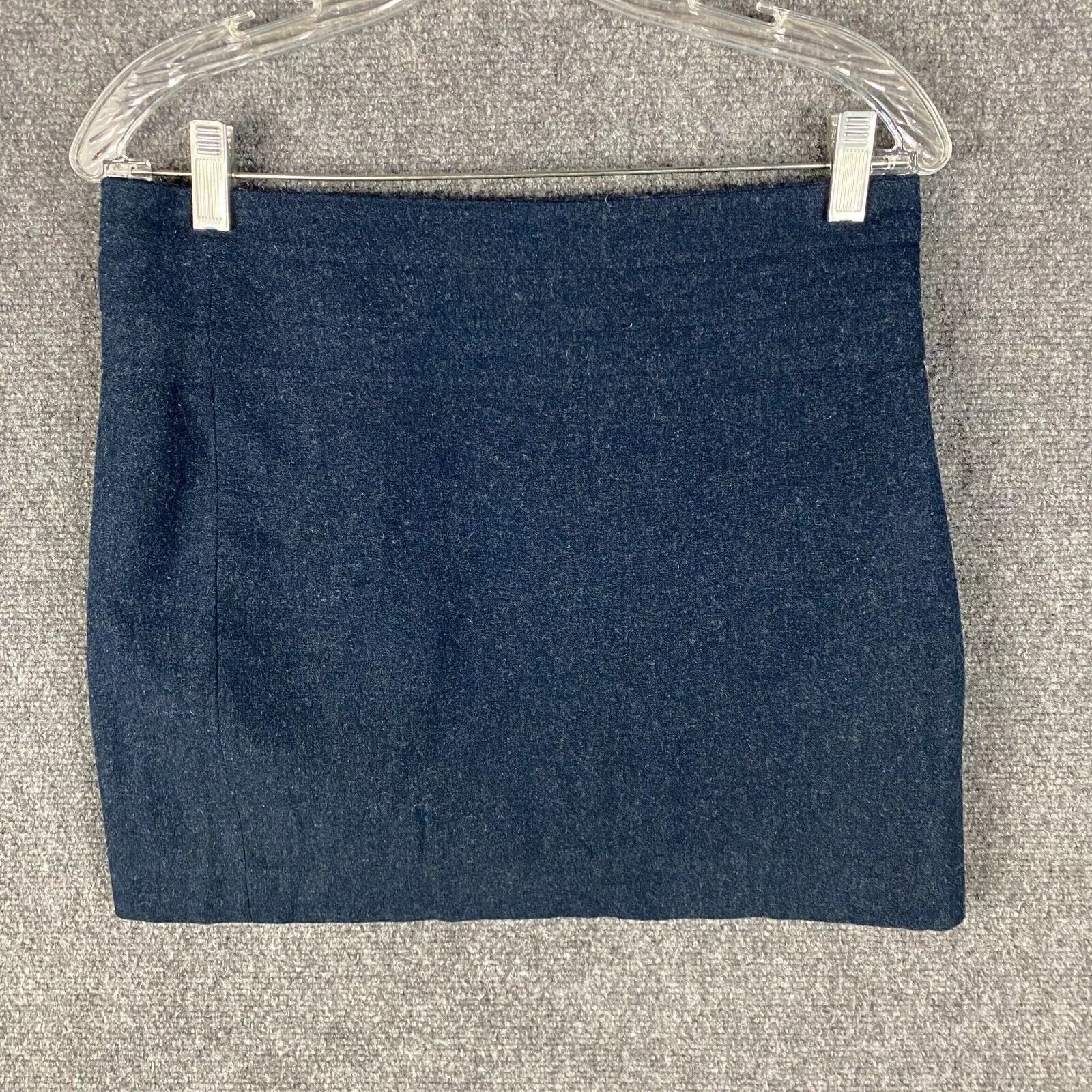 H&M H&M Mini Skirt Women's Size 8 Navy Blue Wool Blend Zipper Size 30" / US 8 / IT 44 - 1 Thumbnail