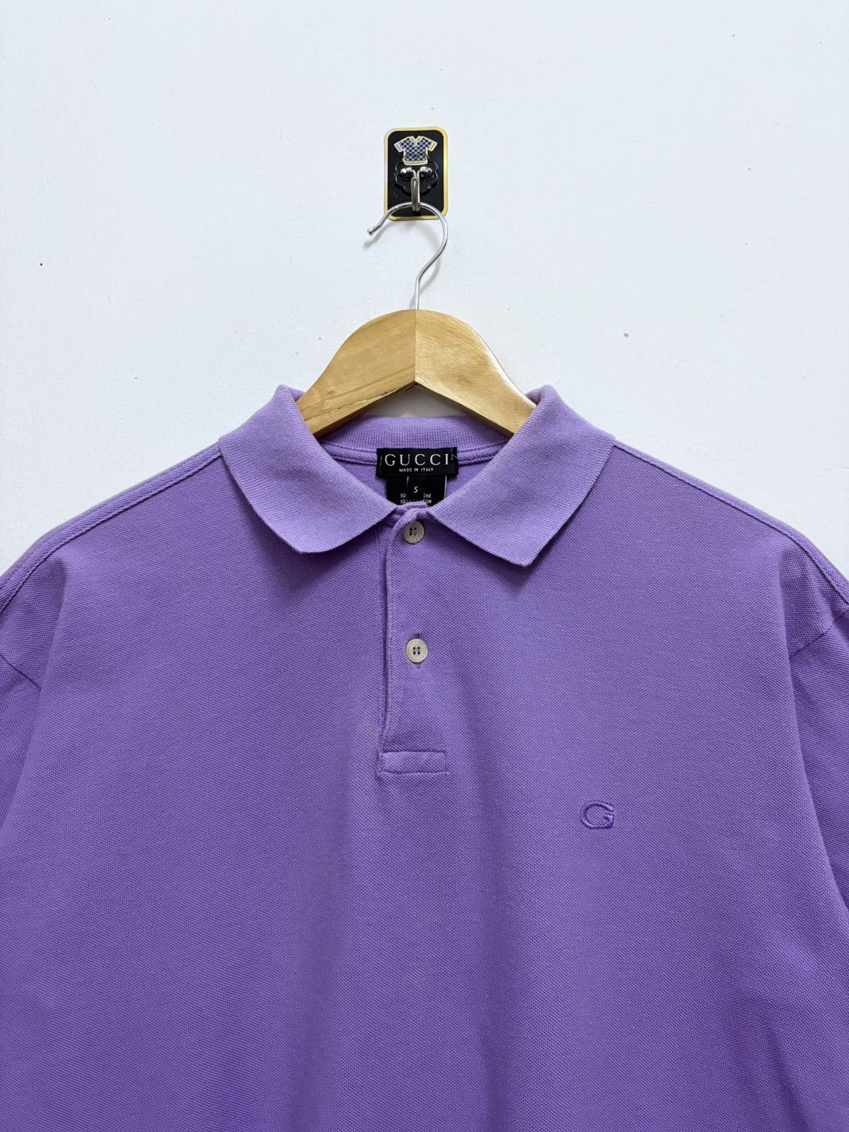 Gucci 2000's Gucci Basic Logo Embroidered Purple Polo Shirt Size US M / EU 48-50 / 2 - 3 Thumbnail