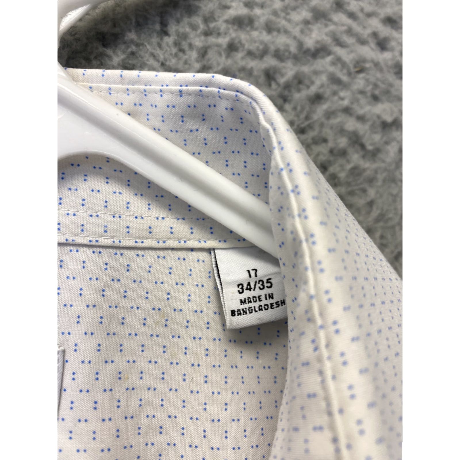 Calvin Klein Calvin Klein Shirt Slim Men's 17 34/35 White blue Long Sleeve Button-Up Collared Spread Button Men 105-6 Size US XL / EU 56 / 4 - 5 Thumbnail