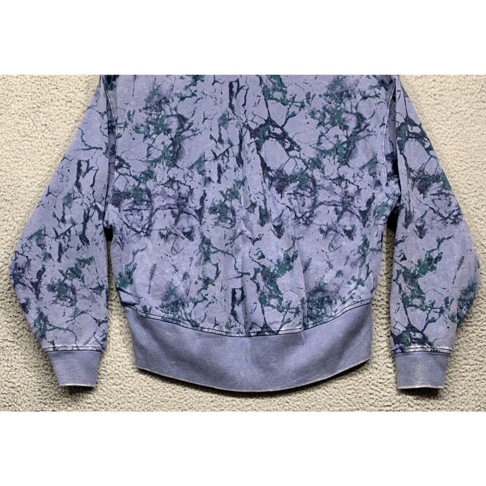 Vintage Joy Lab Women’s Sweatshirt Marble Blue Cropped Size Small Pullover Crew Neck Activewear NWT Size S / US 4 / IT 40 - 6 Thumbnail