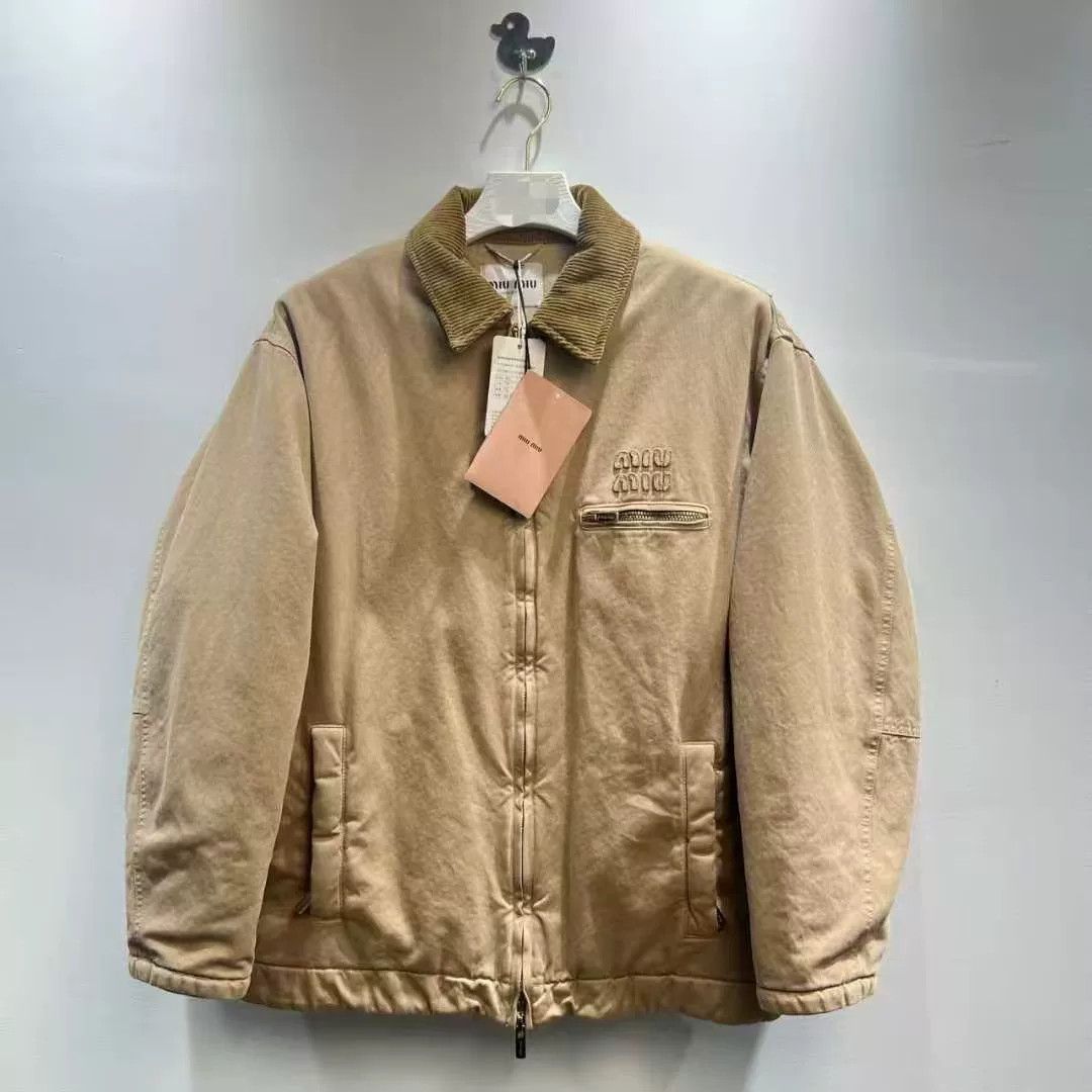 Miu Miu Miumiu Logo Embroidery Khaki Jacket Size M / US 6-8 / IT 42-44 - 1 Thumbnail