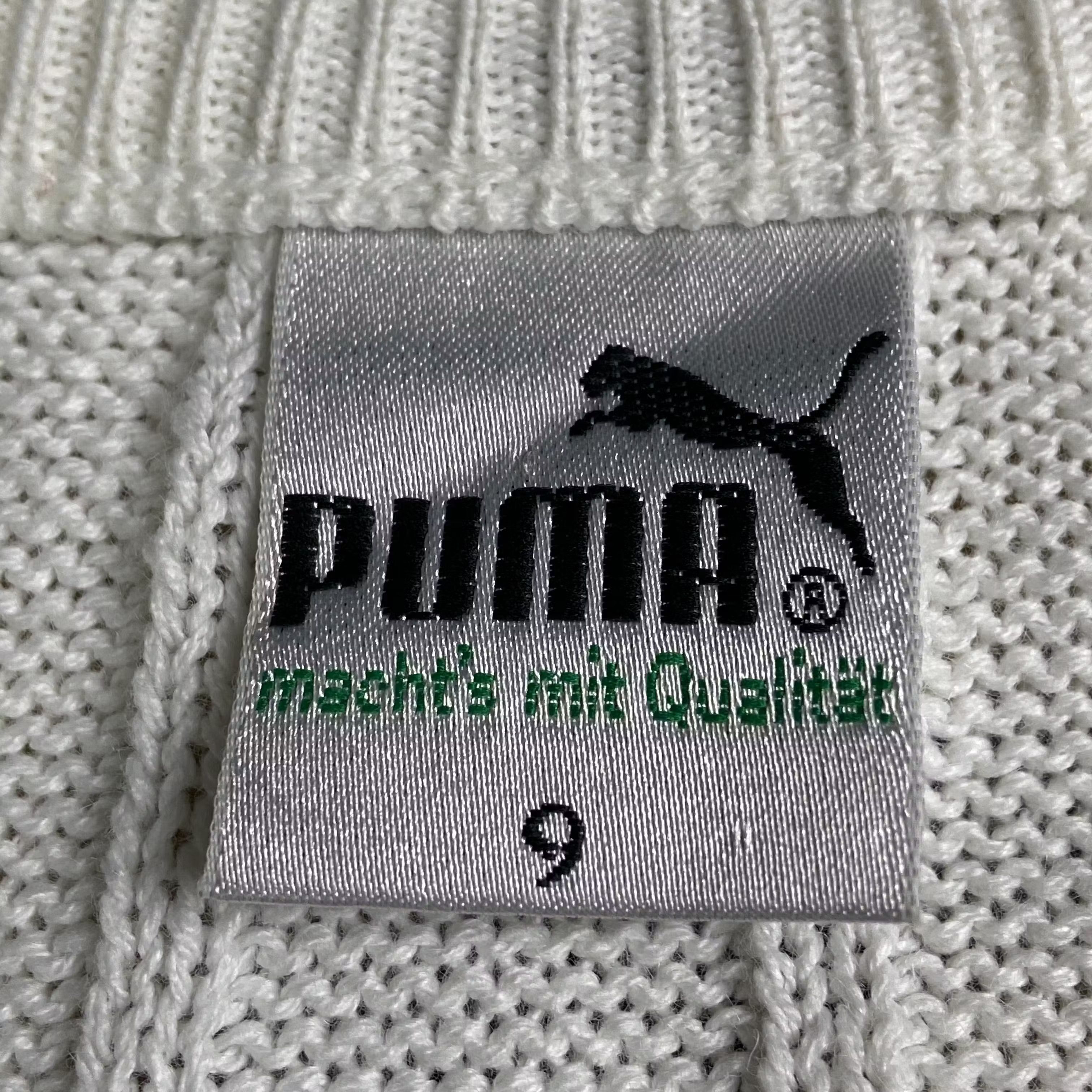 Puma × Vintage Mens Sweater Jumper Puma Size XXL V Neck White Size US XXL / EU 58 / 5 - 4 Thumbnail