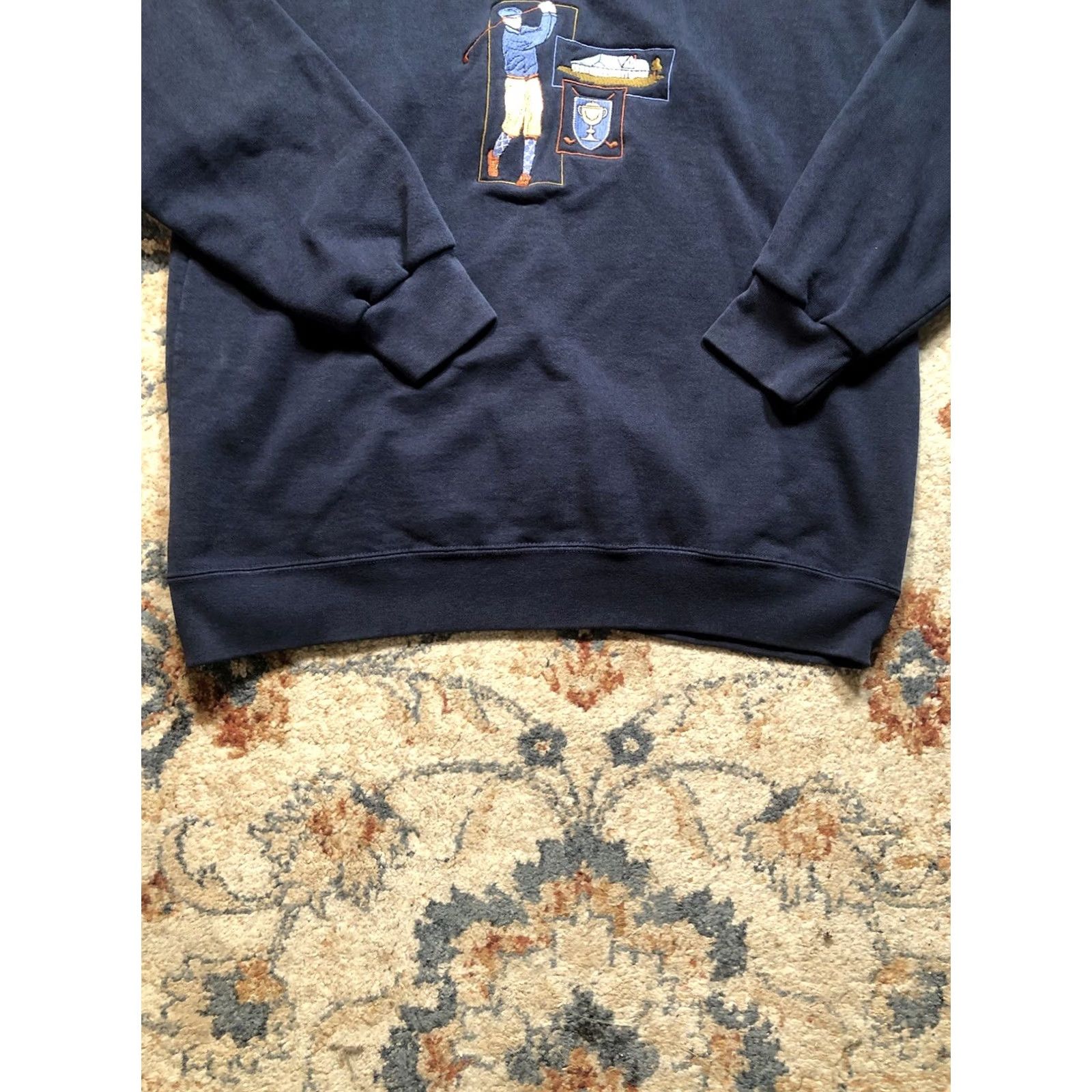 Nutmeg VINTAGE Nutmeg Sweatshirt Mens XL Blue Embroidered USA Crewneck 90s Golf Pullover Sweatshirt Size US XL / EU 56 / 4 - 5 Thumbnail