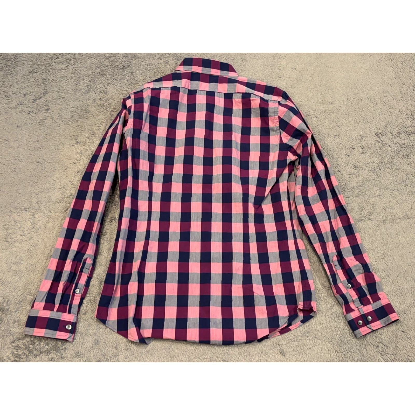 Express Express Shirt Men's Medium Fitted Long Sleeve Button Purple Plaid Preppy Casual Size US M / EU 48-50 / 2 - 5 Thumbnail