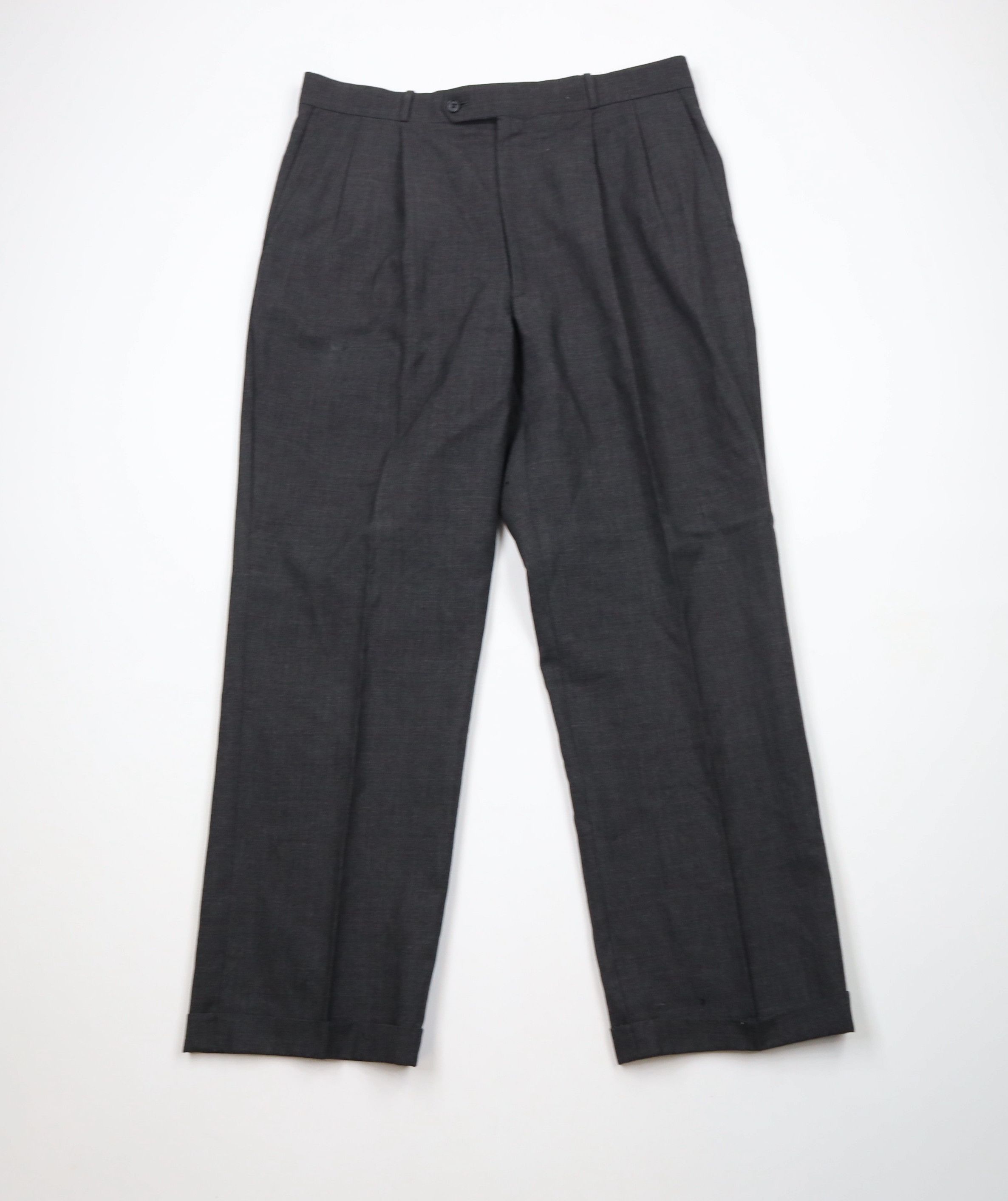 Vintage Vintage 90s Streetwear Pleated Cuffed Wide Leg Chino Pants Size US 34 / EU 50 - 1 Thumbnail