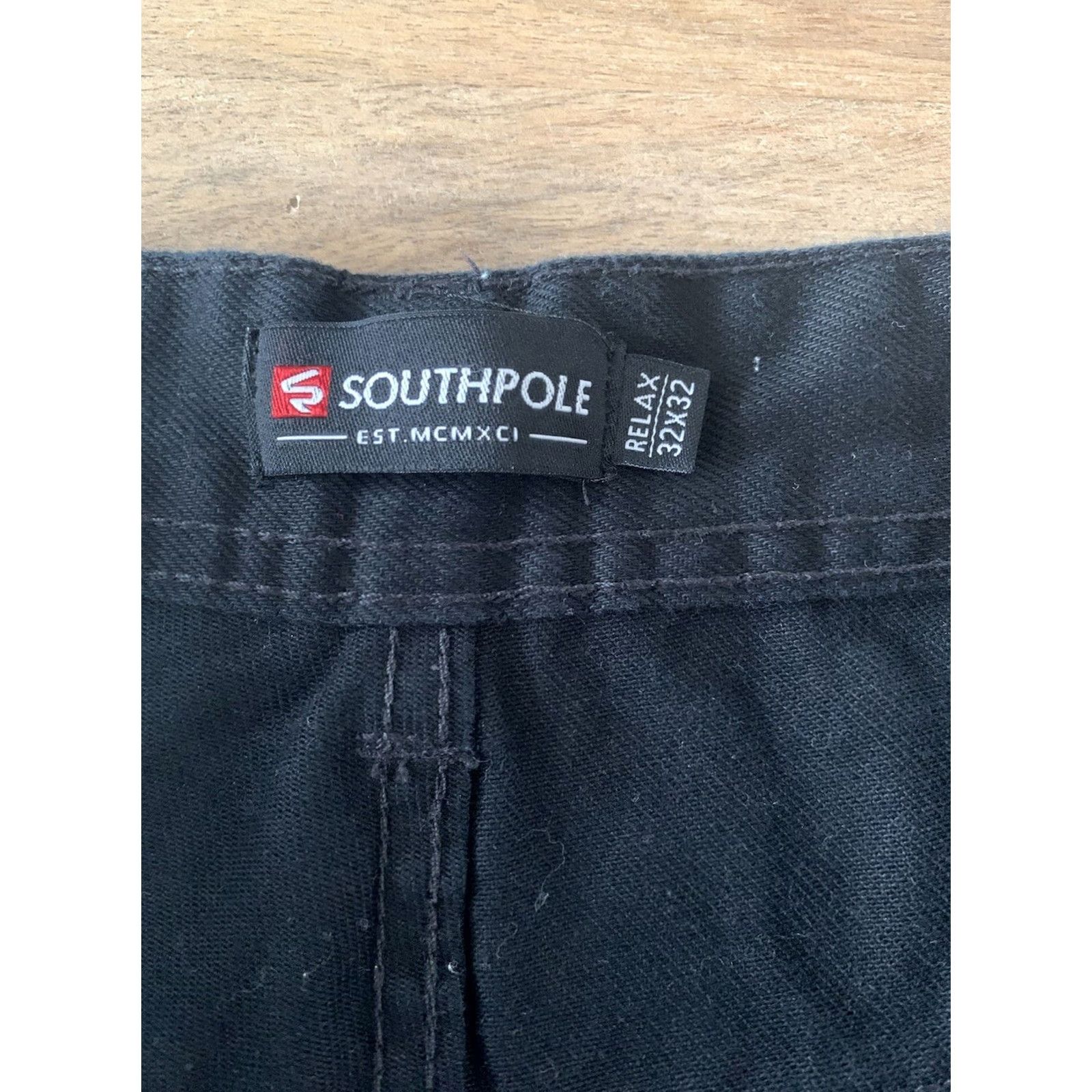 Southpole Southpole Jeans Mens 32x32 Black Denim 90s Relax Straight Jeans 31x29 Vintage Streetwear Mens Size US 32 / EU 48 - 3 Thumbnail