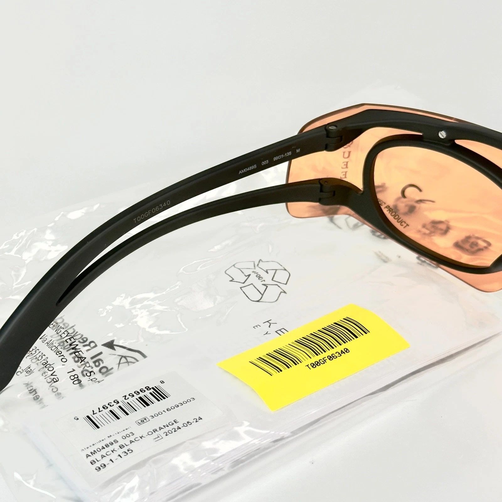 Alexander McQueen ALEXANDER MCQUEEN AM0489S 0489 Black Orange Mask Fashion 003 Size ONE SIZE - 6 Thumbnail