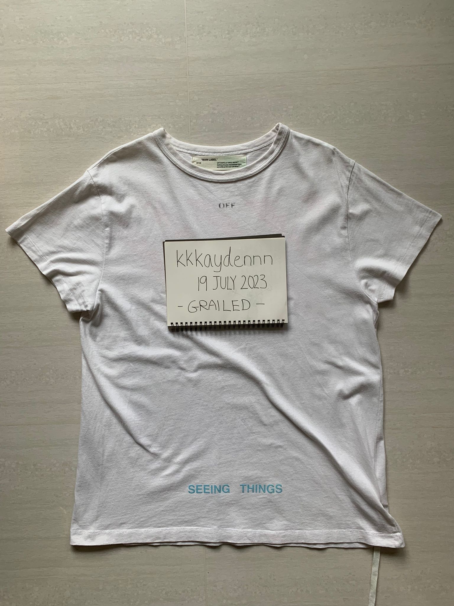 image of Off White Off-White Photocopy Tee White 'seeing Things', Men's (Size XS)