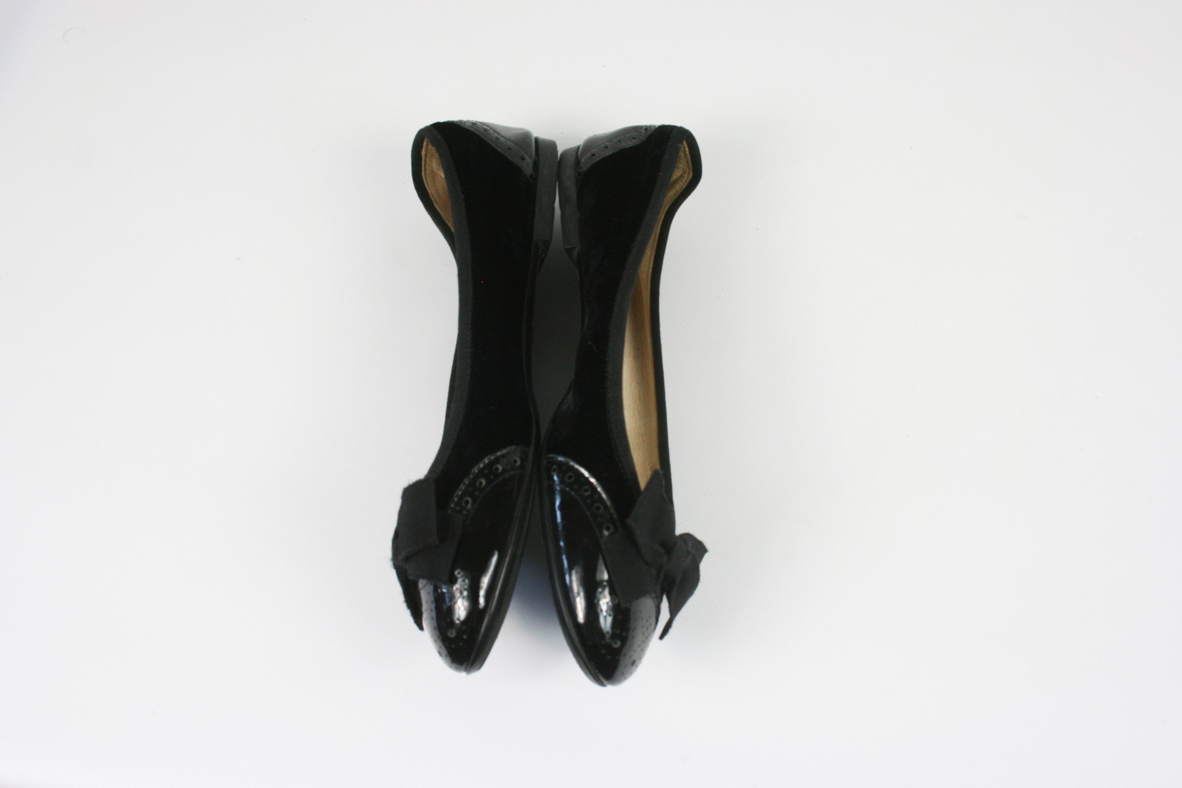 Salvatore Ferragamo 00S Velour Patent Leather Ballet Shoes Size US 7.5 / IT 37.5 - 4 Thumbnail