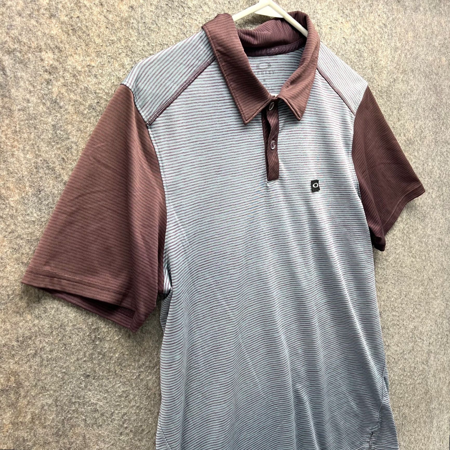 Oakley Oakley Polo Shirt Mens Medium Blue Red Lightweight Golf Striped Tailored Fit Size US M / EU 48-50 / 2 - 3 Thumbnail