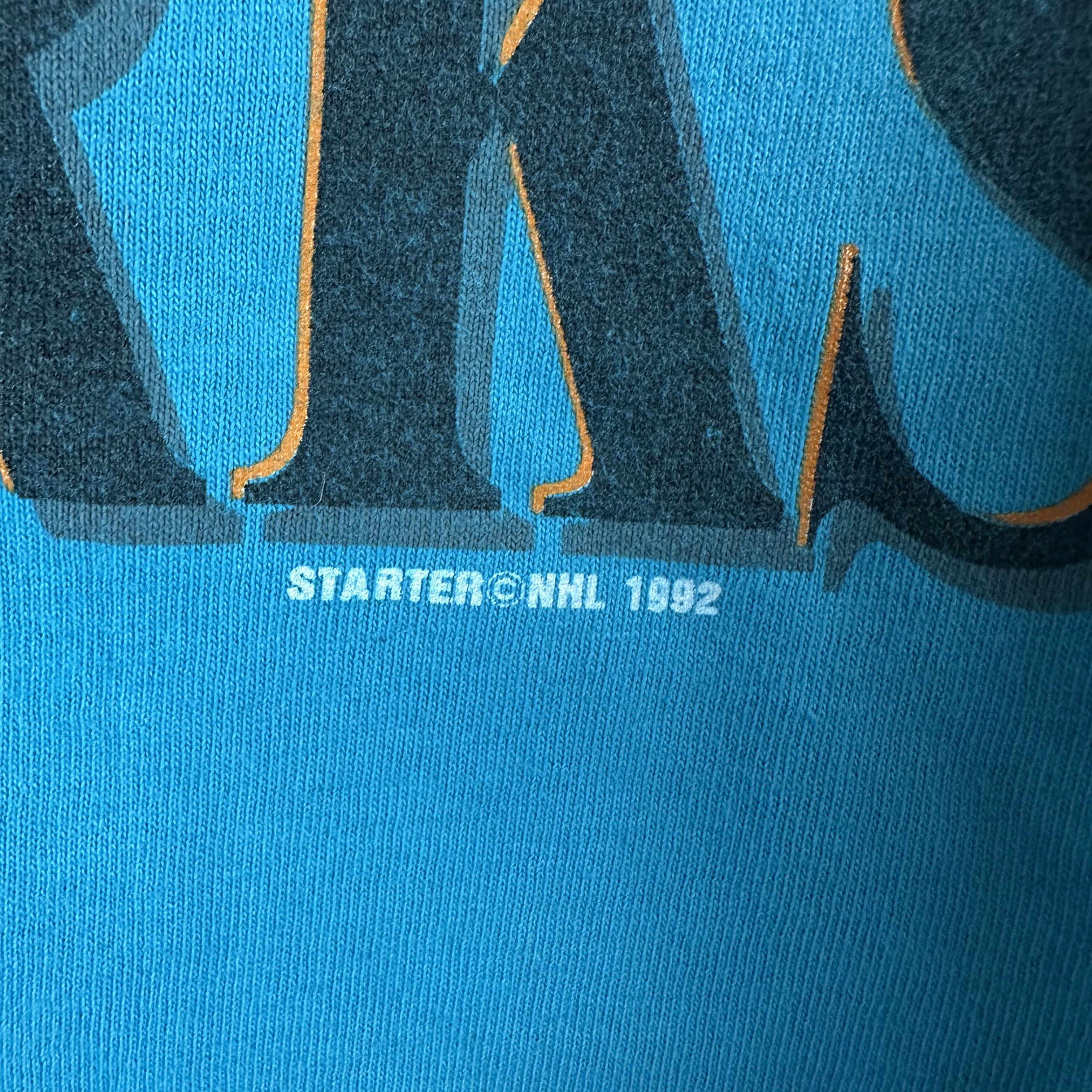 Vintage ​​​1992 San Jose Sharks NHL Starter Graphic XL T-Shirt Size US XL / EU 56 / 4 - 3 Thumbnail