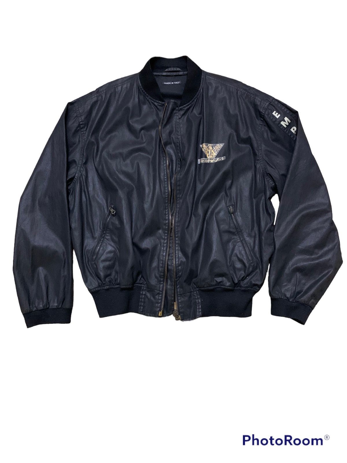 Emporio Armani *RARE*Bomber jacket Overlprint Satin Size US M / EU 48-50 / 2 - 2 Thumbnail