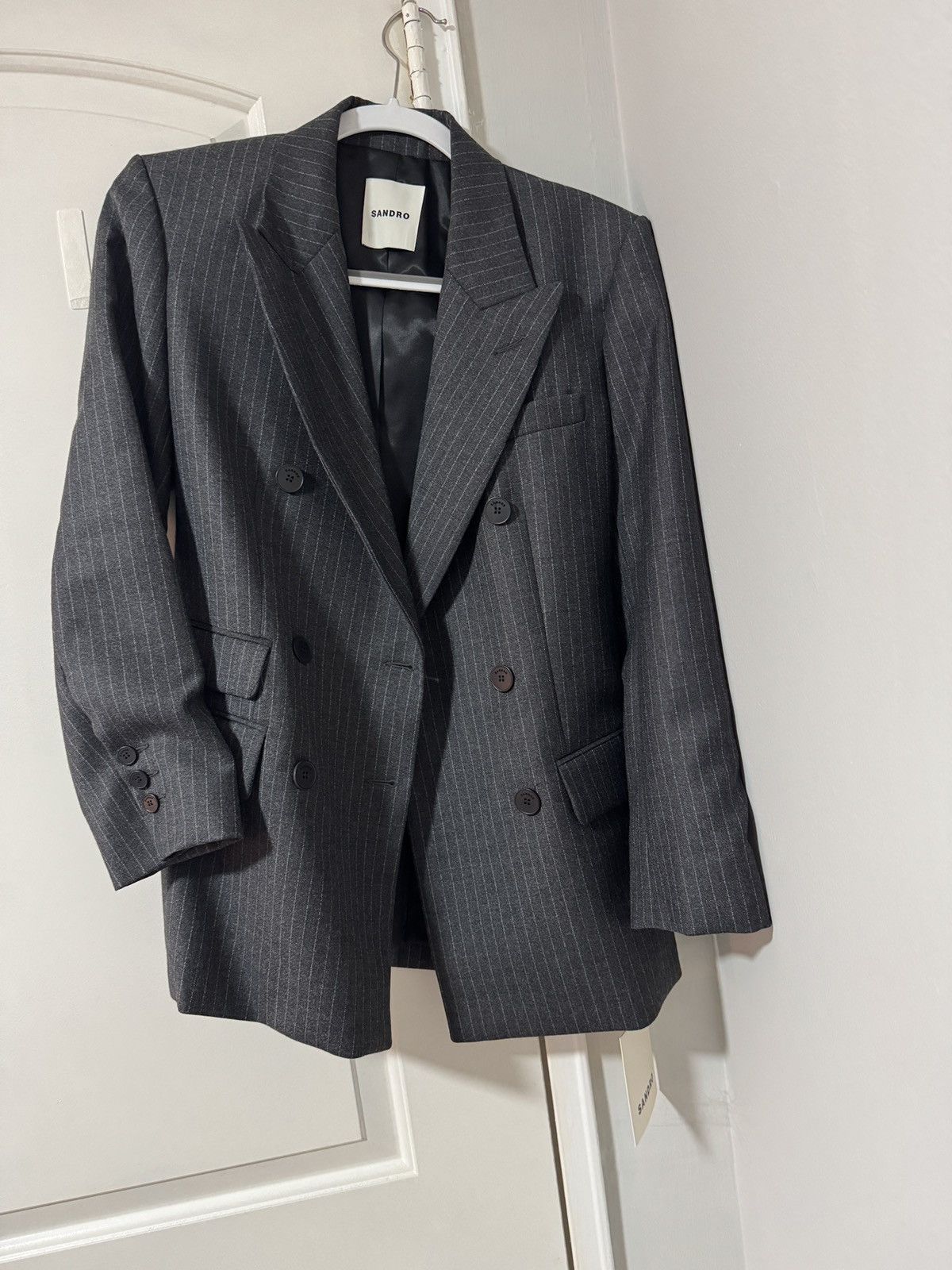 Sandro STRIPPED SUIT JACKET Size XS / US 0-2 / IT 36-38 - 3 Thumbnail