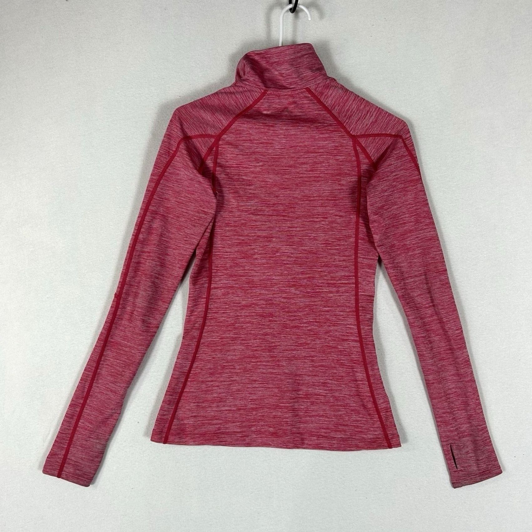 Under Armour Under Armour Running Shirt Womens XS 1/4 Zip Pullover Red Pink Thumbholes Sports Size M / US 6-8 / IT 42-44 - 6 Thumbnail