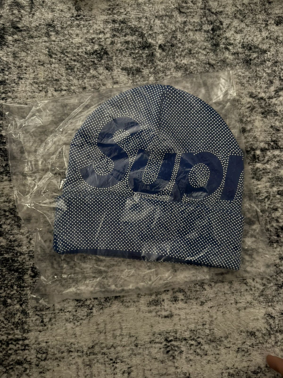 Supreme Supreme Studded Knockout Big Logo Beanie Blue Size ONE SIZE - 1 Thumbnail