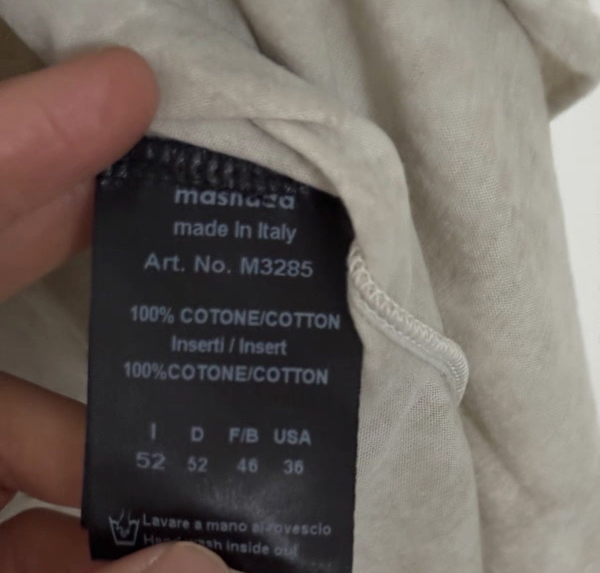 Masnada Masnada Off-White Distressed Men's T-Shirt Size US L / EU 52-54 / 3 - 3 Thumbnail