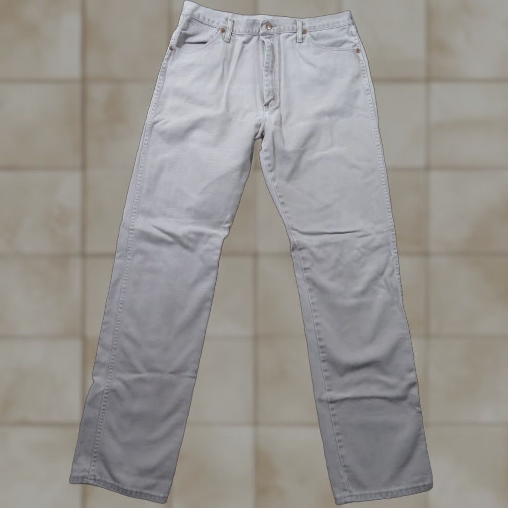 Wrangler VINTAGE Wrangler Jeans Men's 34x35.5 Tan Cowboy Cut Dark Denim 5-Pocket Logo Regular Straight Cowboy Mens Size US 34 / EU 50 - 1 Thumbnail