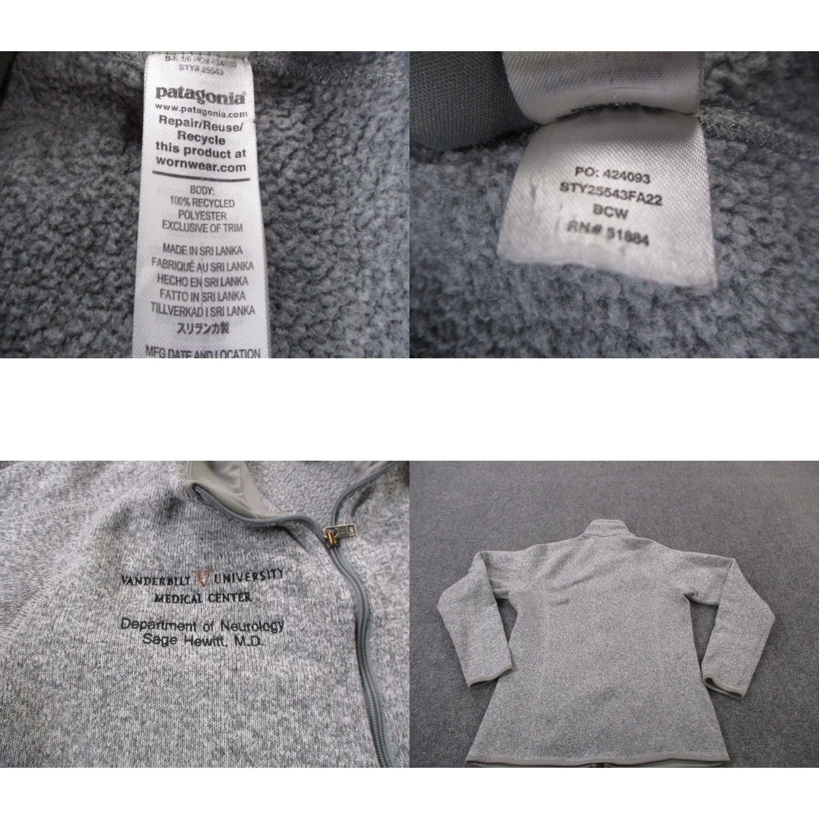 Patagonia Patagonia Jacket Womens L Better Sweater Fleece Outdoor Hiking Zip Pockets Windproof Gray Regular Size L / US 10 / IT 46 - 8 Thumbnail