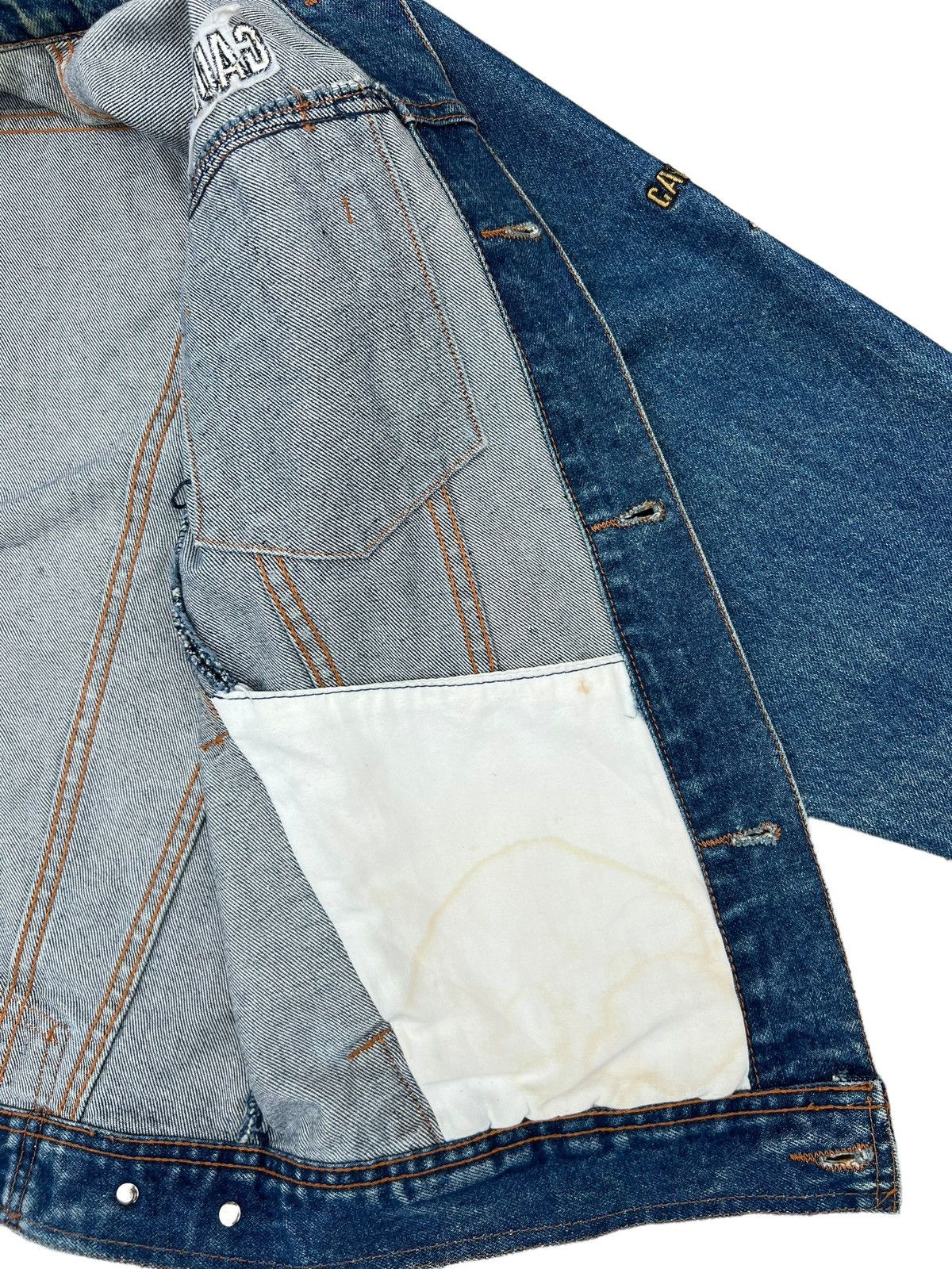 Vintage Vintage 90s Gauloises France Fade Muddy Denim Trucker Jacket Size US M / EU 48-50 / 2 - 14 Thumbnail