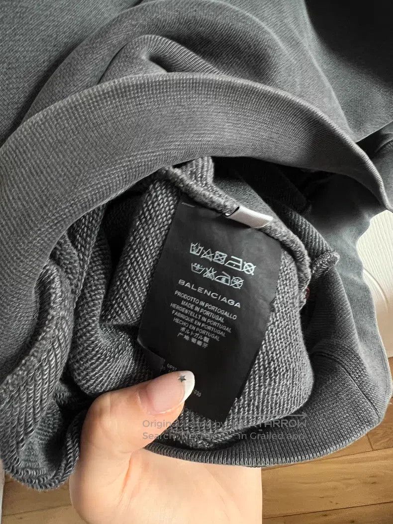 Balenciaga Balenciaga Grey Distressed Hoodie Size US XS / EU 42 / 0 - 6 Thumbnail