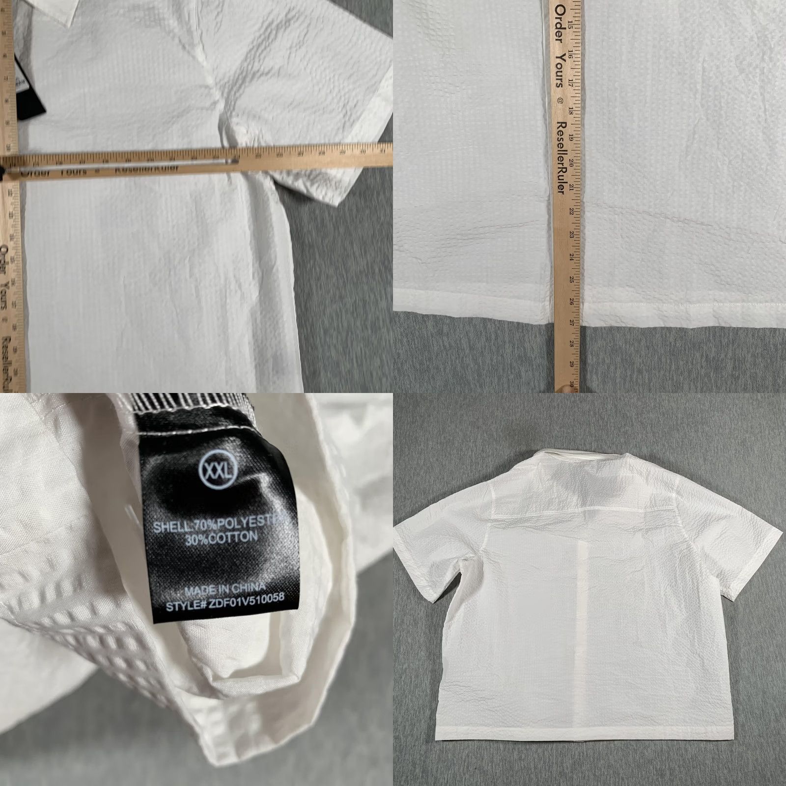 Vintage NovaMen Shirt Mens 2XL White Seersucker Short Sleeve Button Up Casual Top Size US XXL / EU 58 / 5 - 8 Thumbnail