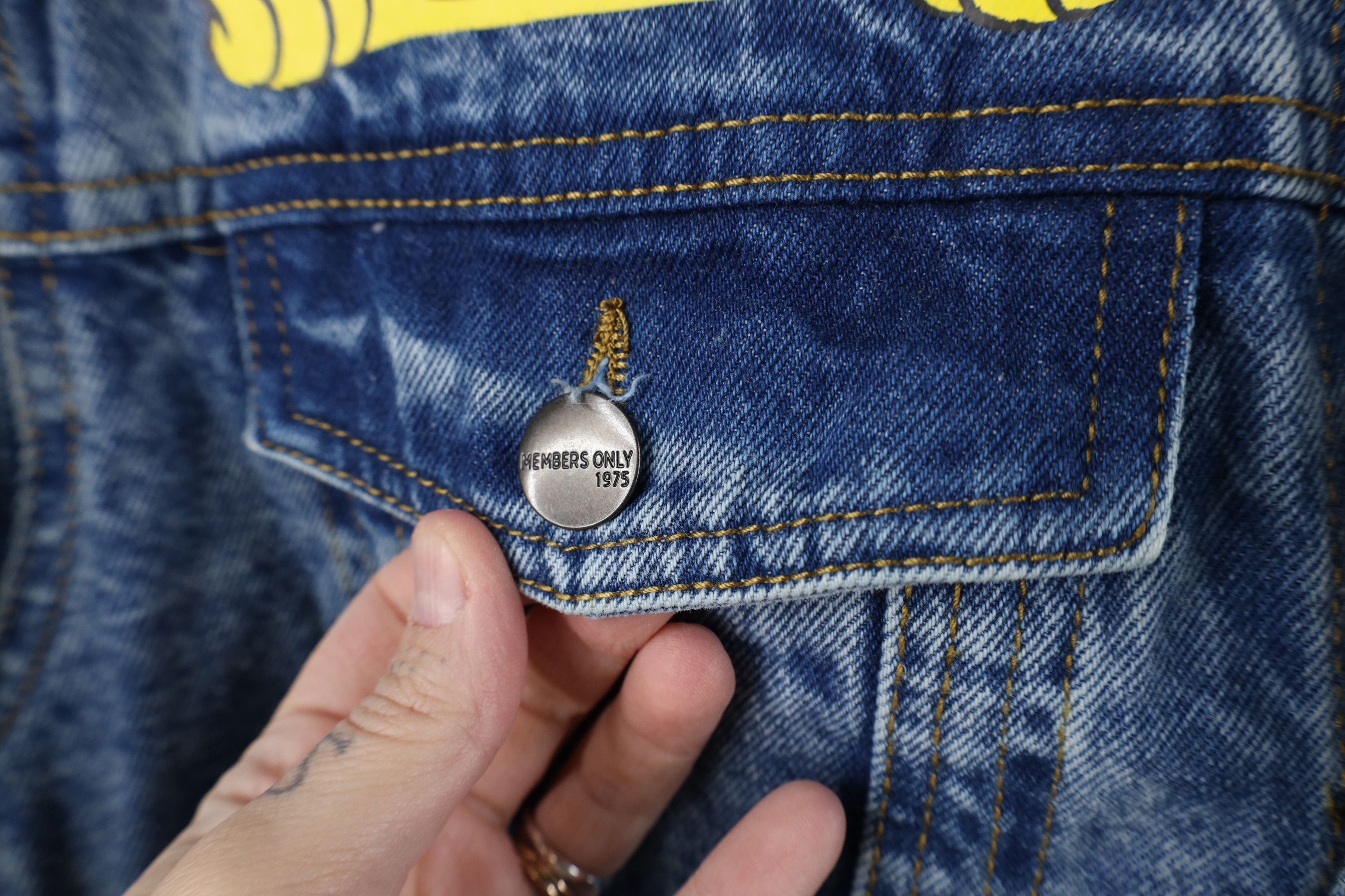 Vintage New Members Only x Nickelodeon Squarepants Denim Jacket Size US M / EU 48-50 / 2 - 5 Thumbnail