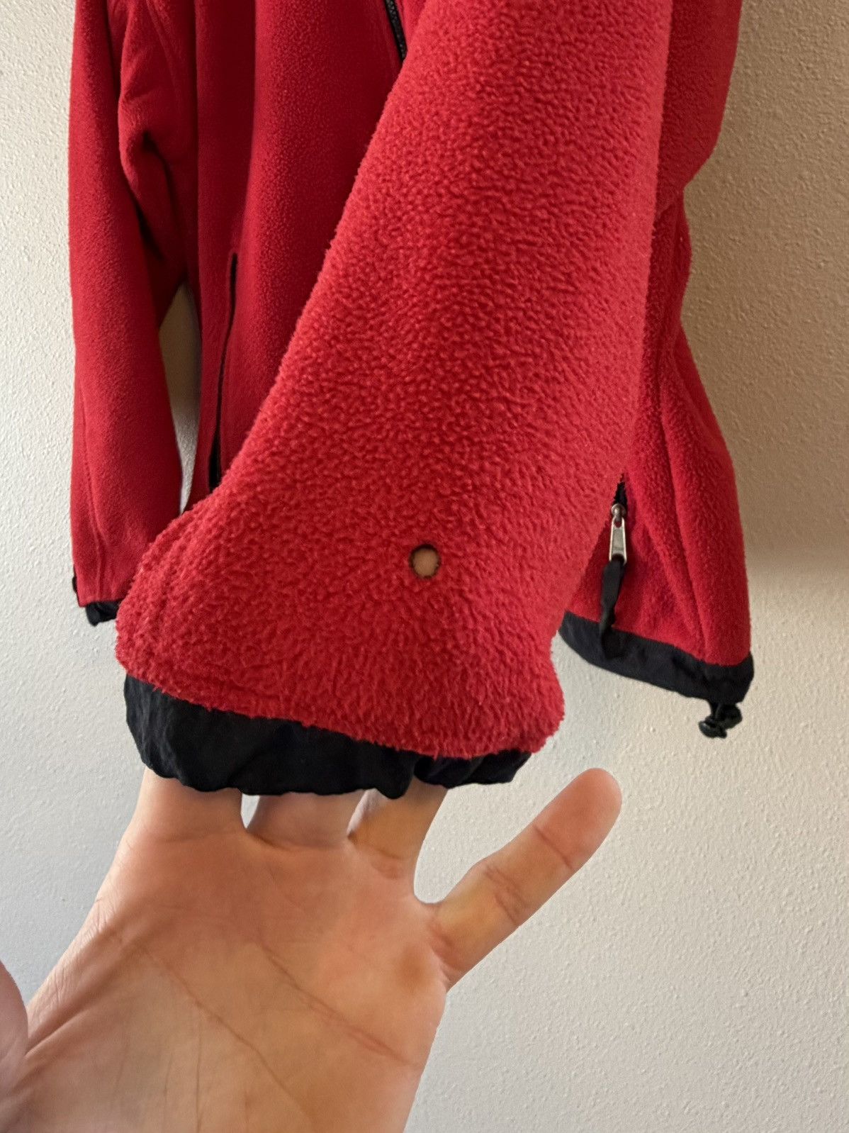 The North Face vintage 90s-y2k TNF made in USA red zip up fleece jacket Size US L / EU 52-54 / 3 - 3 Thumbnail