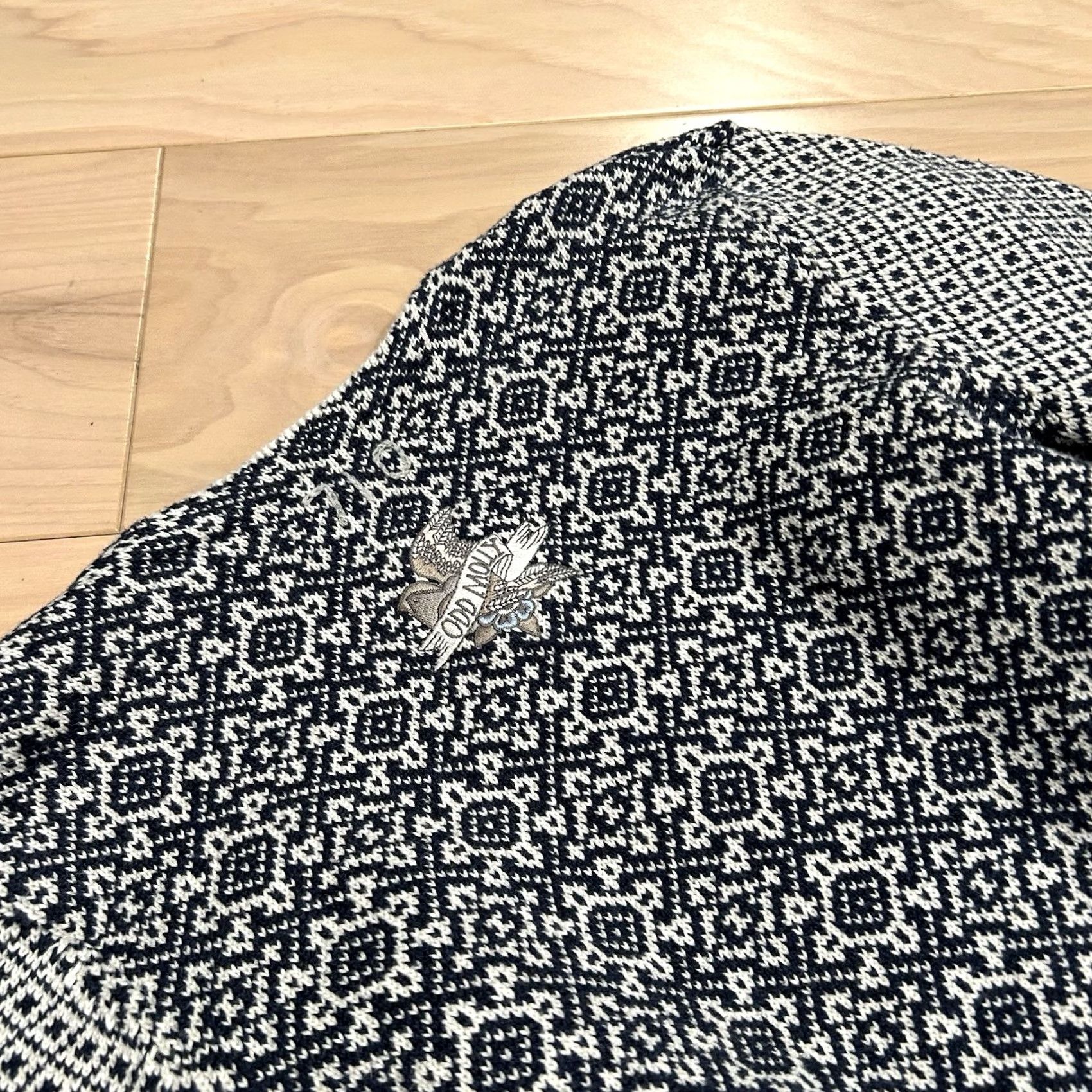 Vintage Odd Molly Cotton Shawl Wrap Cardigan Nordic Women’s L Black / White Fair Isle Knit Lightweight Long Sleeve Regular Hand Wash Only Vintage: No Mens? Size L / US 10 / IT 46 - 6 Thumbnail