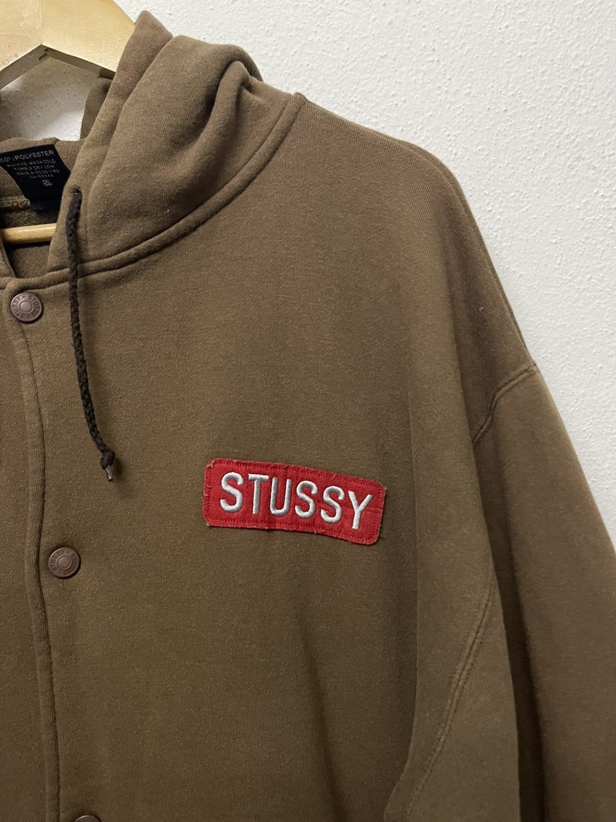 Stussy 90s STUSSY BUTTON UP HOODIE SWEATER BOX LOGO RARE DESIGN Size US M / EU 48-50 / 2 - 6 Thumbnail