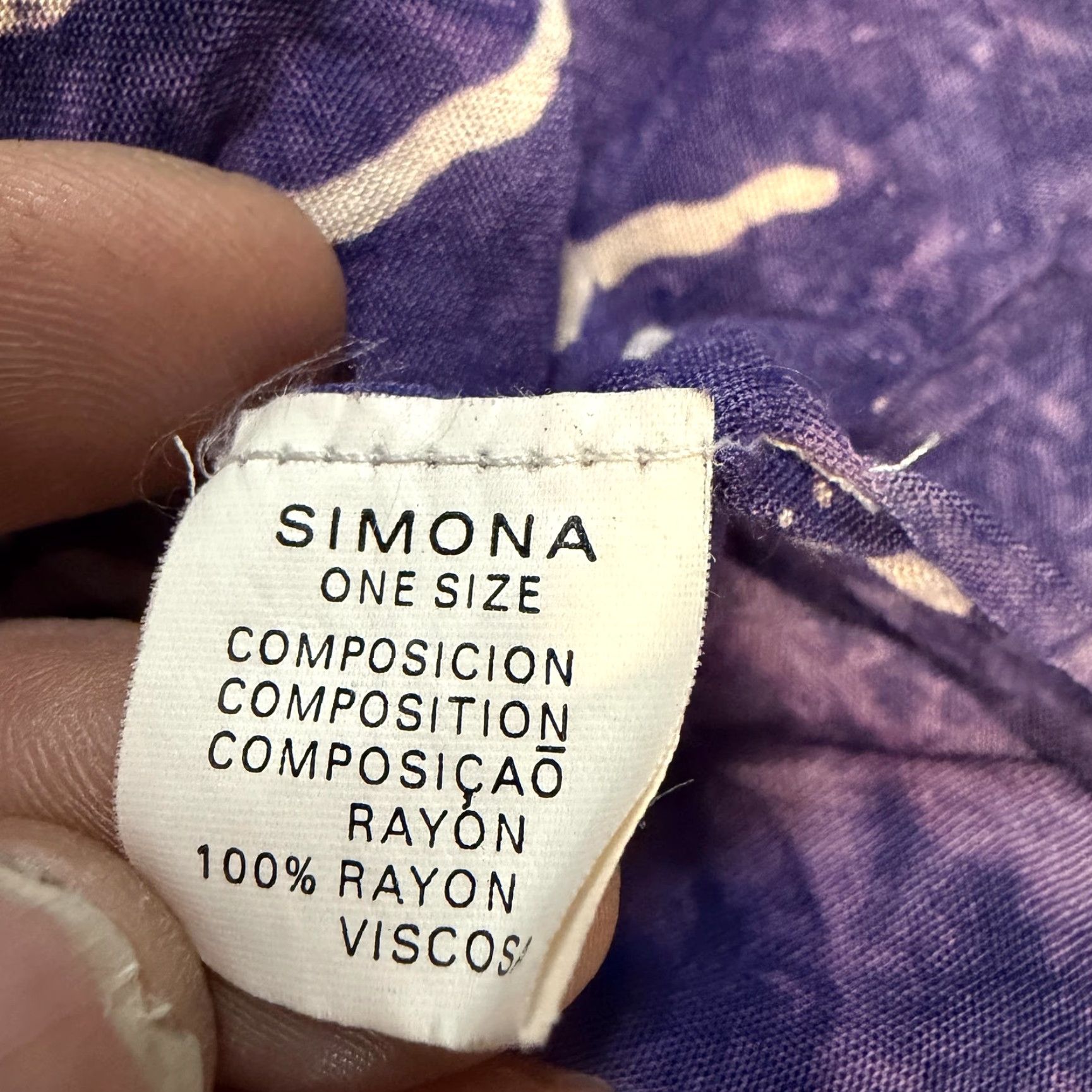 Vintage Simona Womens Shawl/Wrap One Size Purple Batik Fringe Seahorse Beach Hippie Boho Shawl Wrap Rectangle Scarf Summer 54in 43.5in Mens Womens Size ONE SIZE - 7 Thumbnail