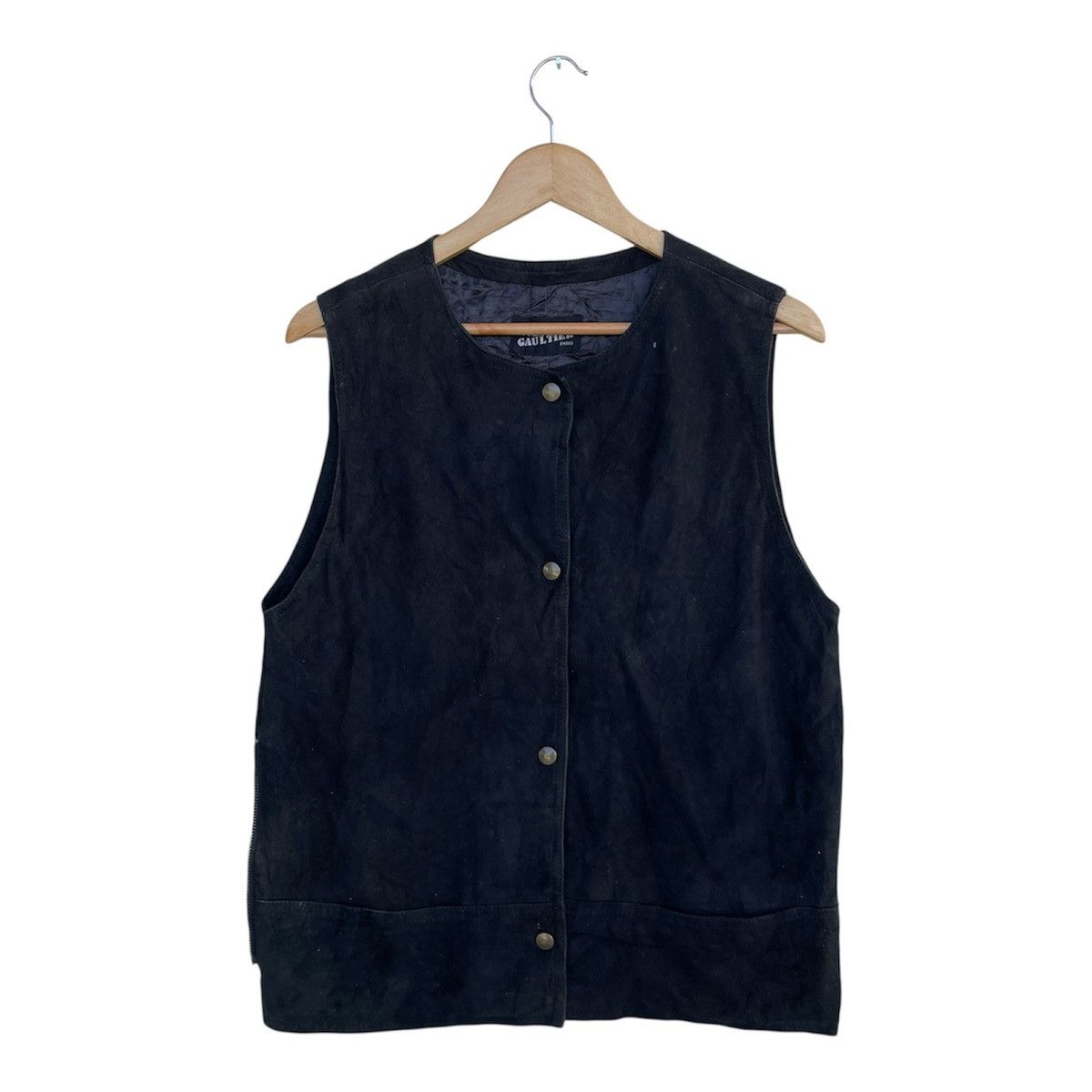 Jean Paul Gaultier 90s Archive Jean Paul Gaultier Paris Suede Leather Vest Size US M / EU 48-50 / 2 - 1 Thumbnail