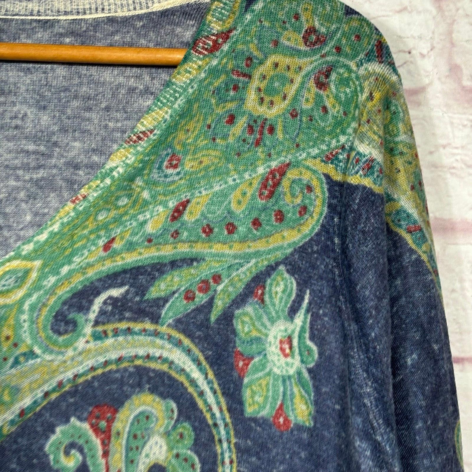 Other Talbots Paisley Merino Wool V-Neck Sweater 3XP Size M / US 6-8 / IT 42-44 - 4 Thumbnail