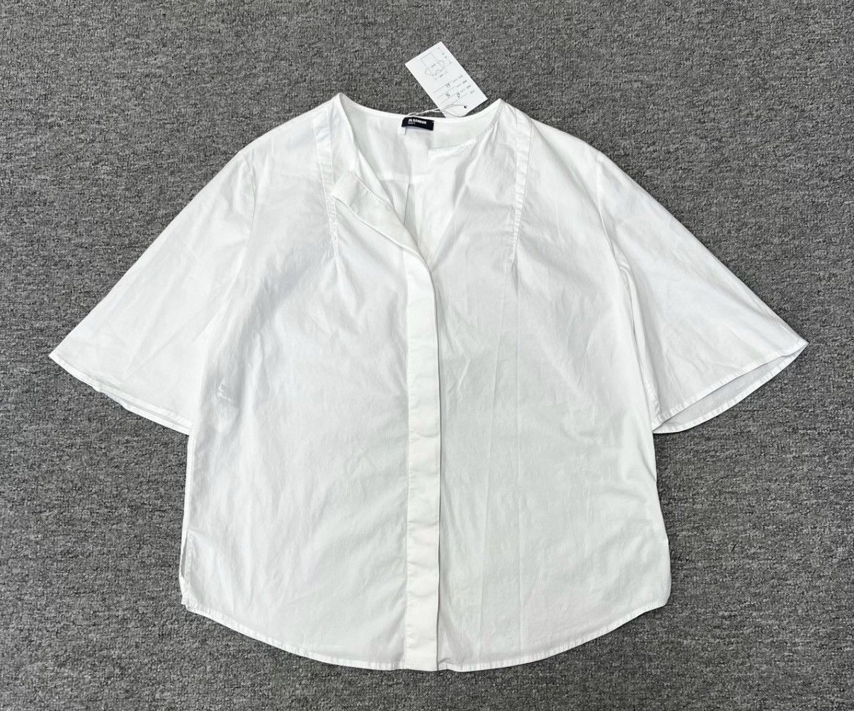 Jil Sander JIL SANDER Minimalist Short Sleeve Shirt J16 Size US XXS / EU 40 - 1 Thumbnail