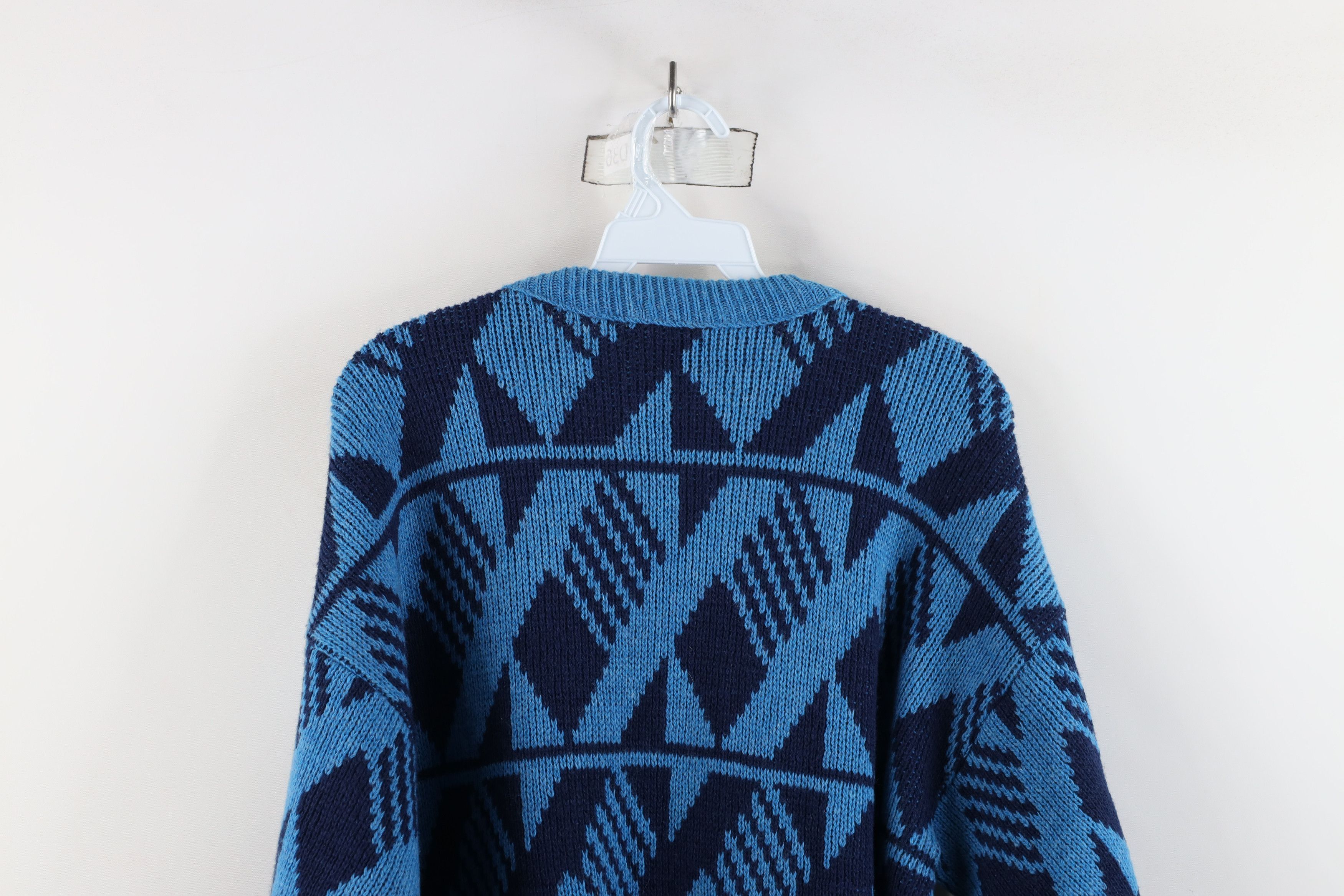 Vintage Vintage 90s Streetwear Knit Geometric Crewneck Sweater Size US M / EU 48-50 / 2 - 8 Thumbnail