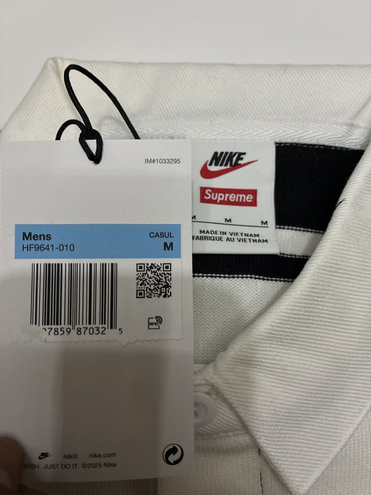 Supreme Nike Stripe Rugby Black