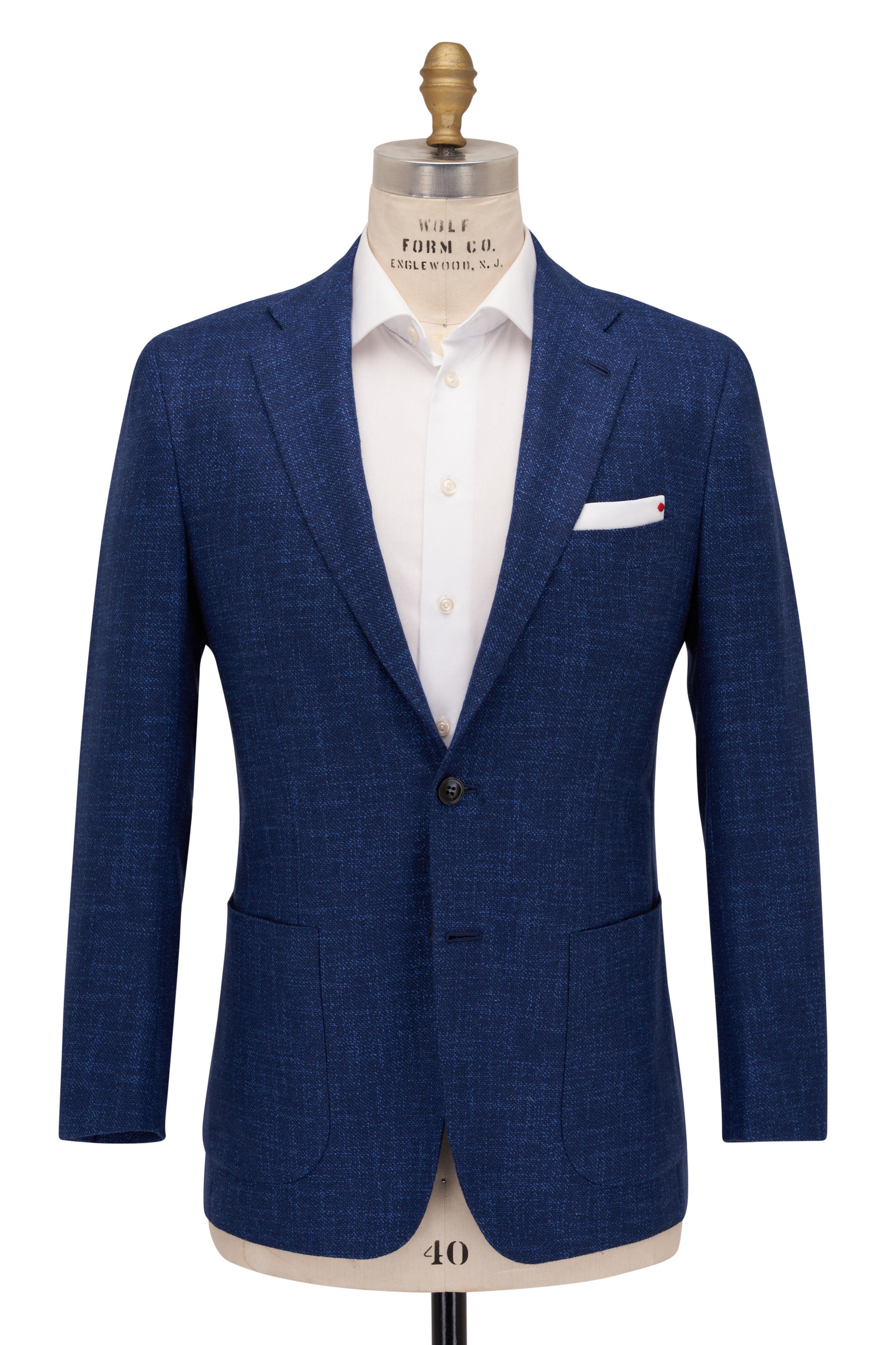 Kiton o1mtch0225 Cashmere Blend Sportcoat in Blue Size US L / EU 52-54 / 3 - 1 Thumbnail